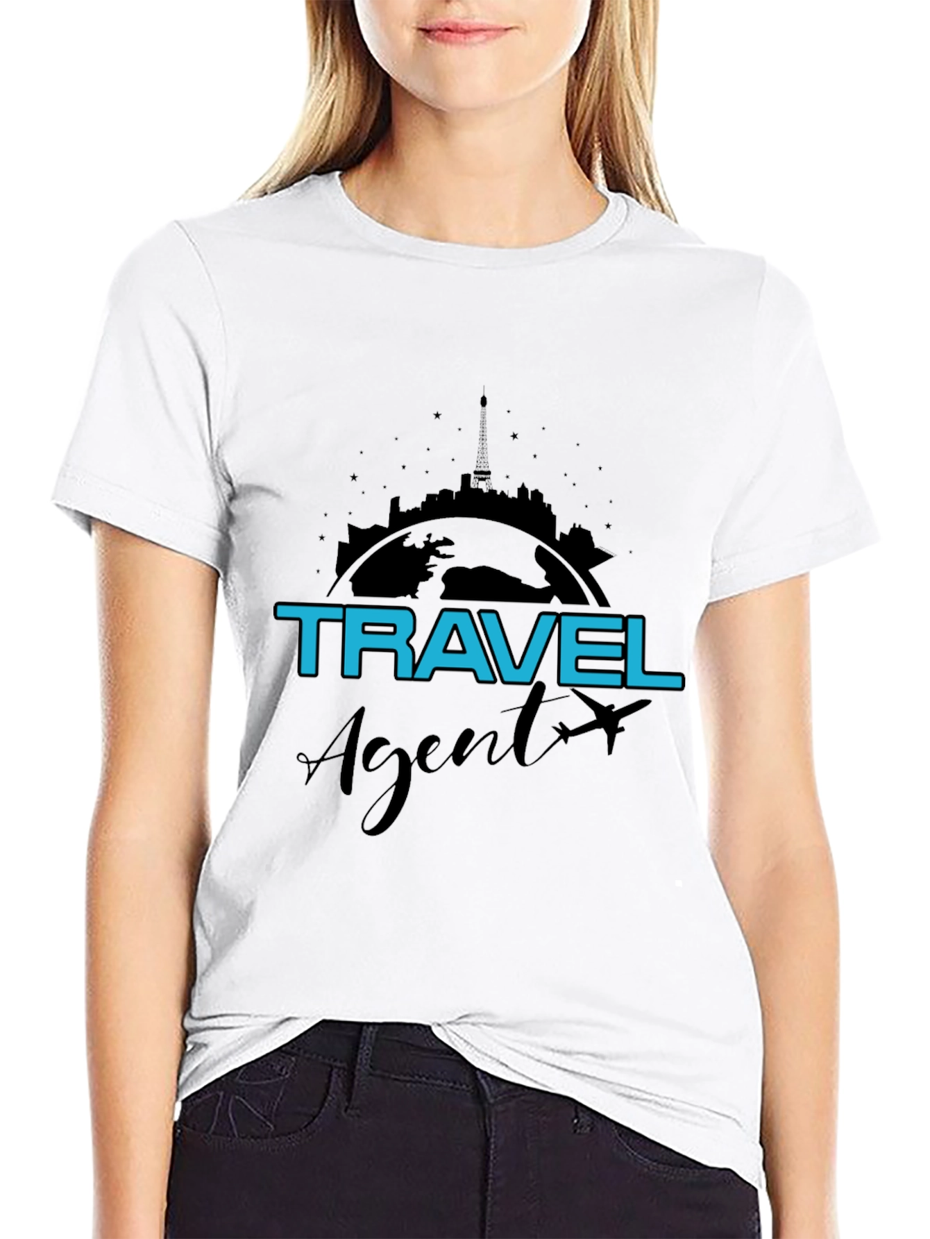 Travel Agent T-Shirt - World Skyline Design - 9