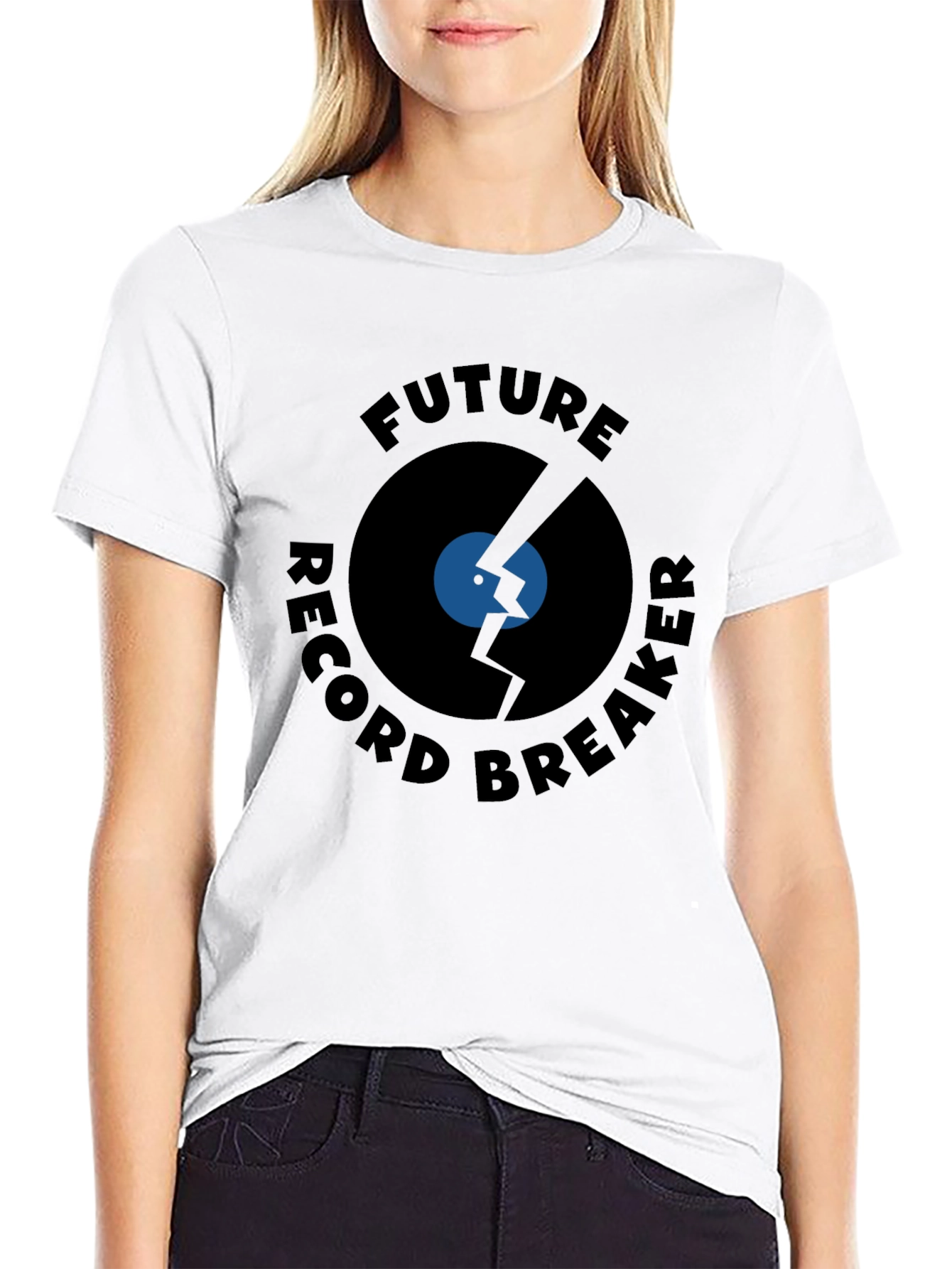 Black Future Record Breaker Black T-Shirt view 9