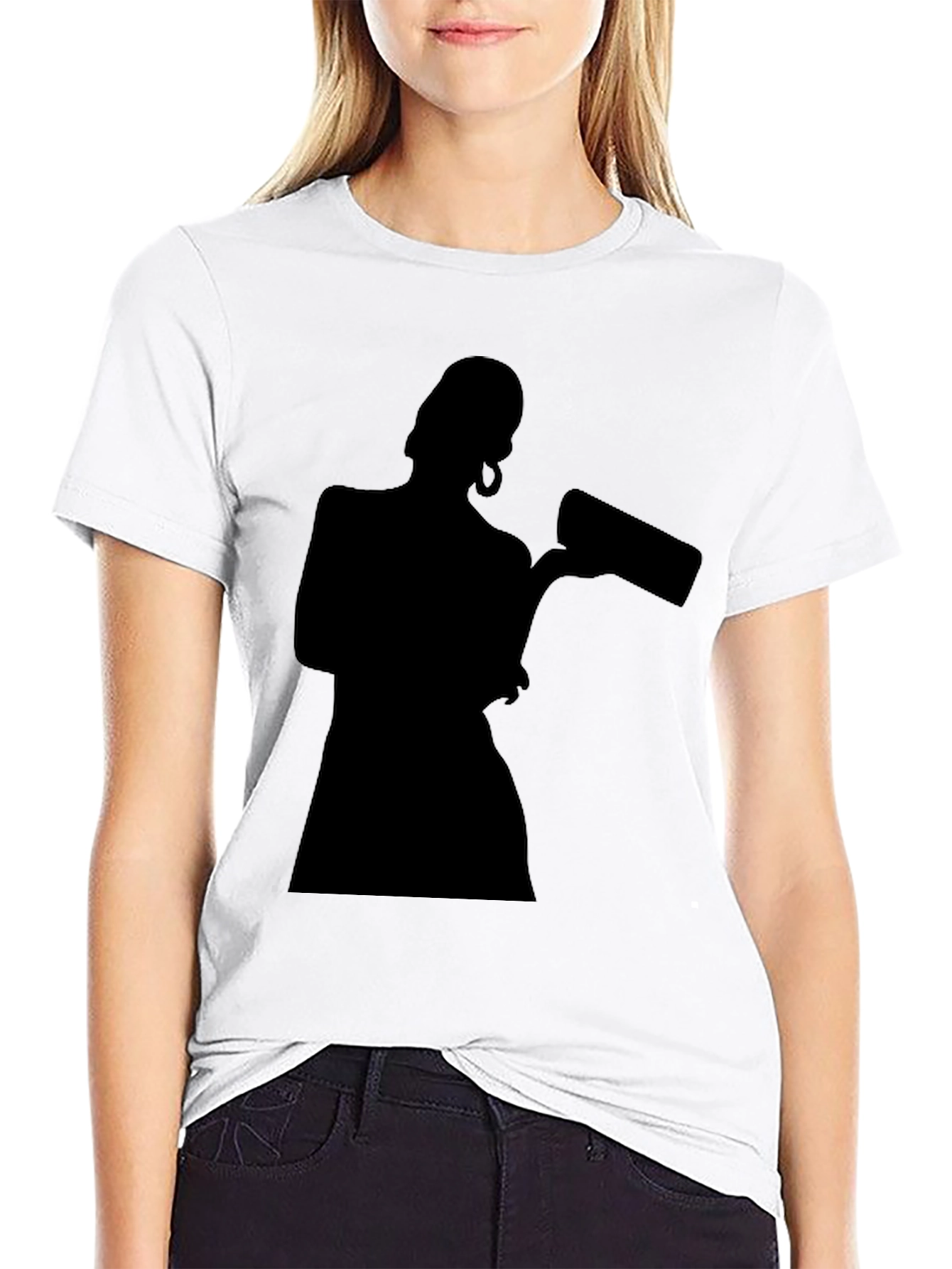 Black Silhouette Graphic Black T-Shirt view 9