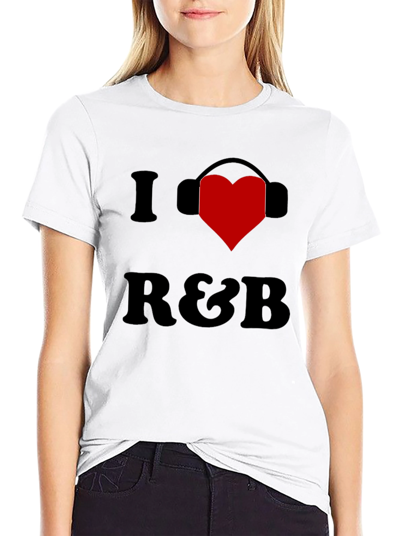 Black I Heart R&B Black Graphic Tee Shirt view 9