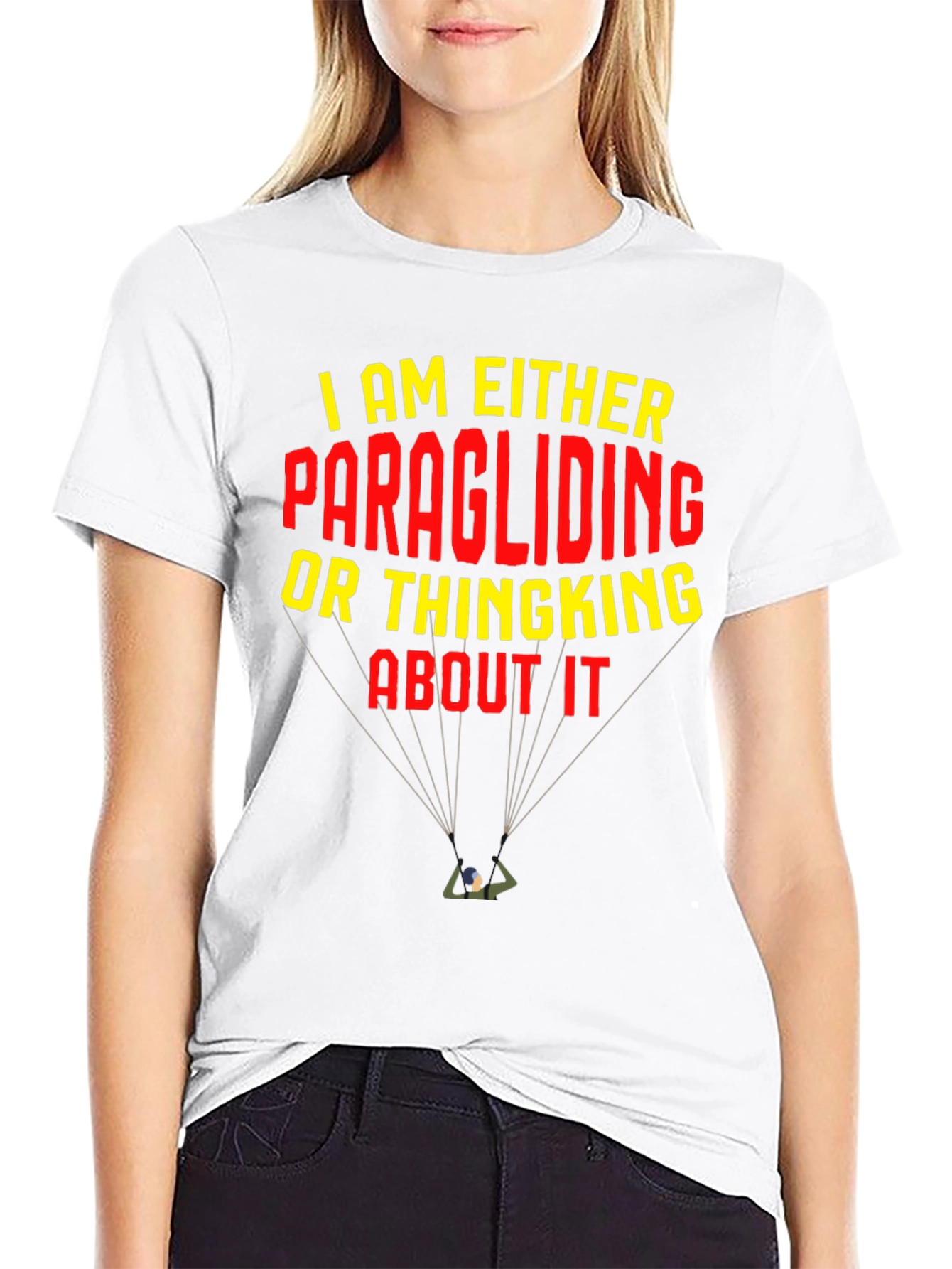 Black Paragliding T-Shirt: I am Either Paragliding or Thinking About It view 9