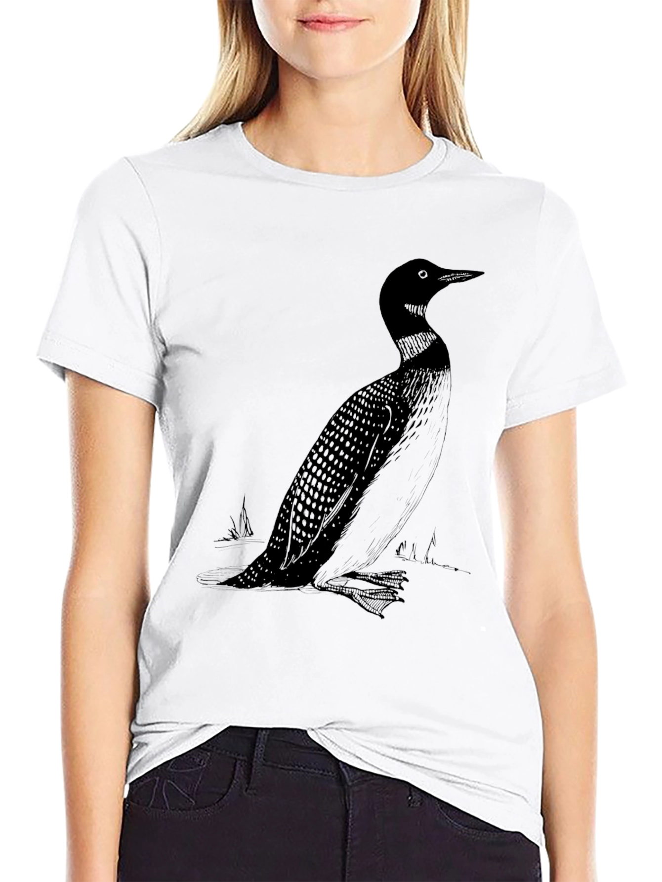 Black Black Loon Graphic Tee - Nature Lover's Shirt view 9