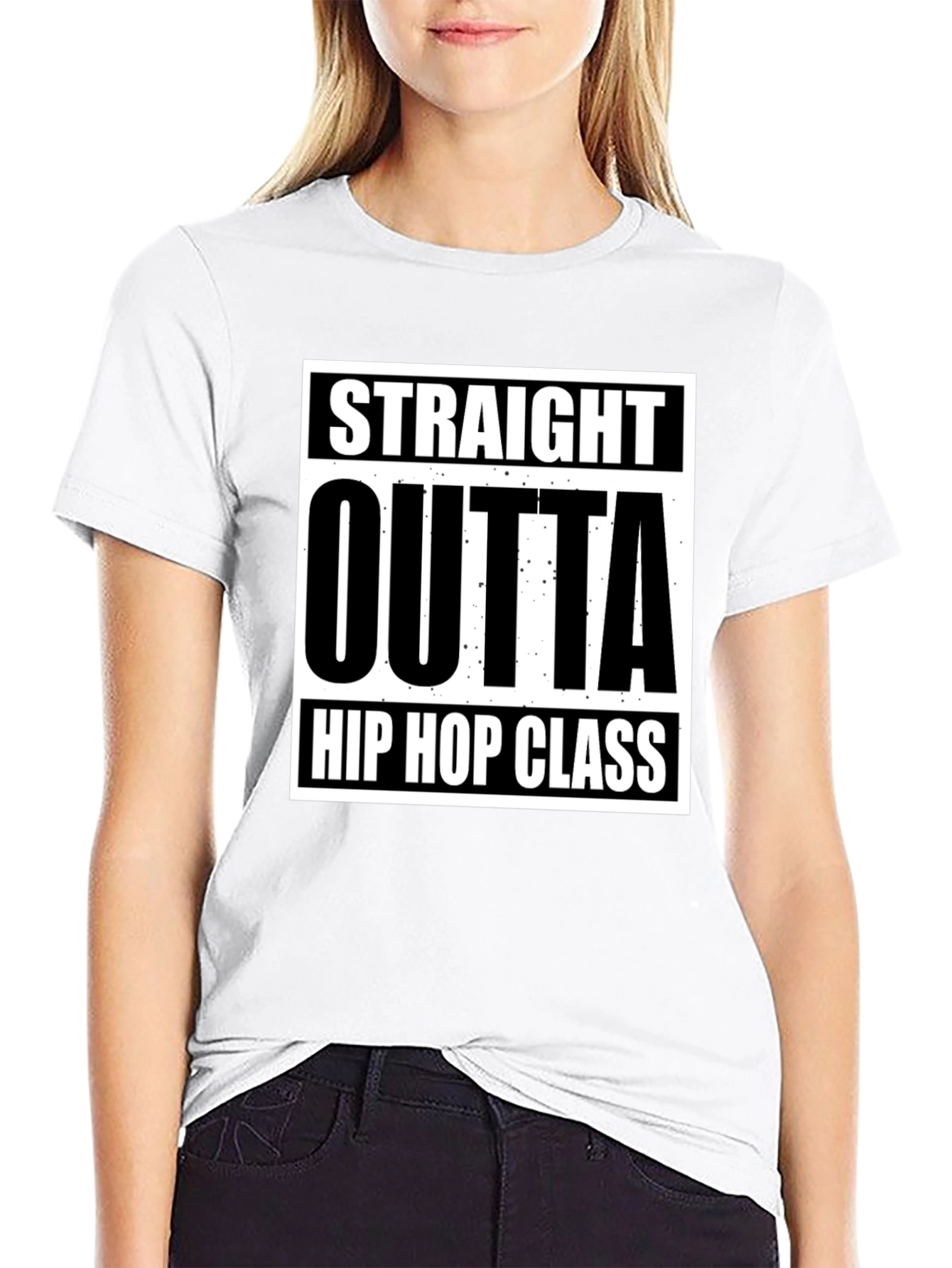 Black Straight Outta Hip Hop Class Black T-Shirt view 9