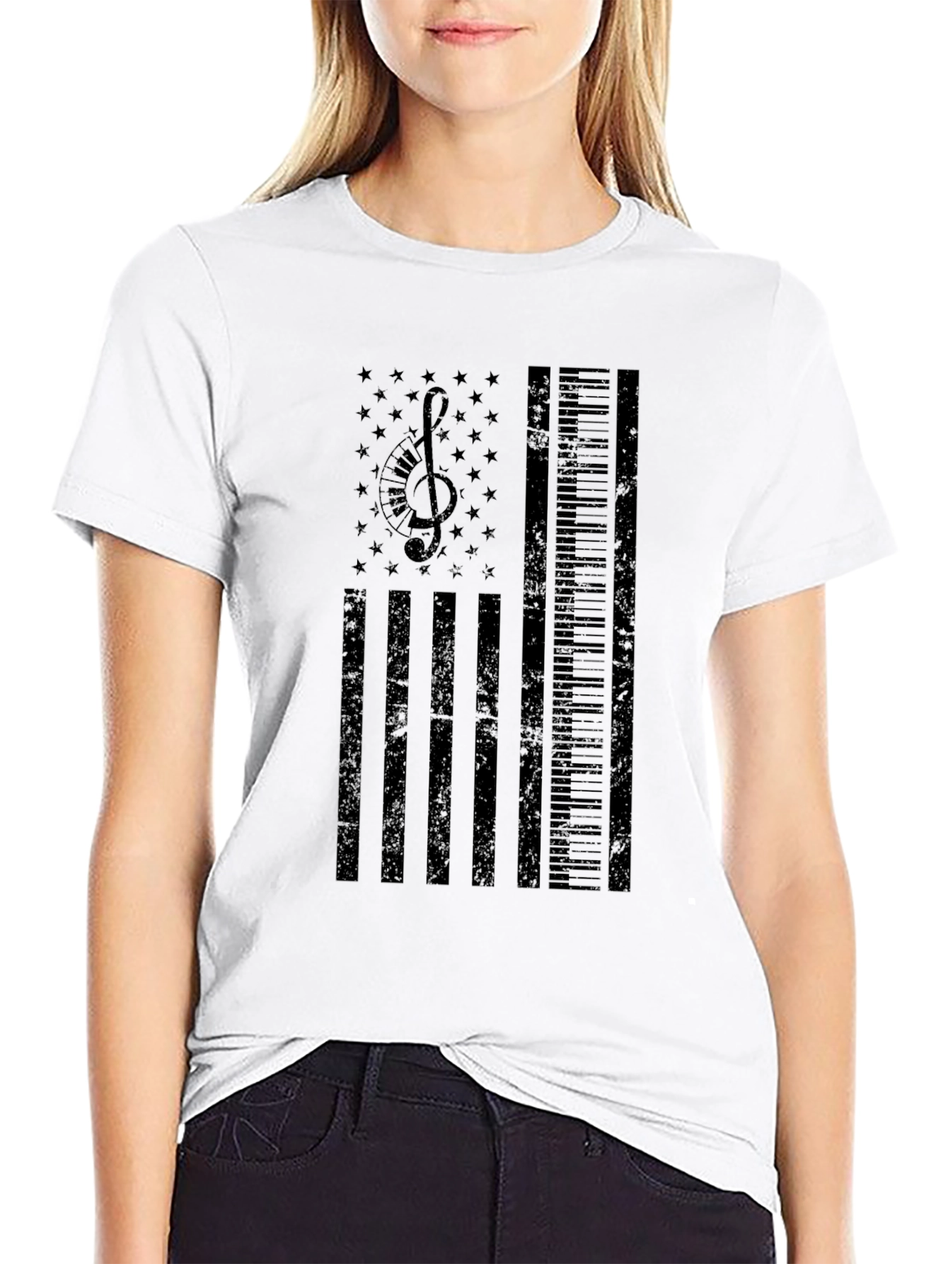 Musical American Flag T-Shirt - Patriotic Musician Tee - 9
