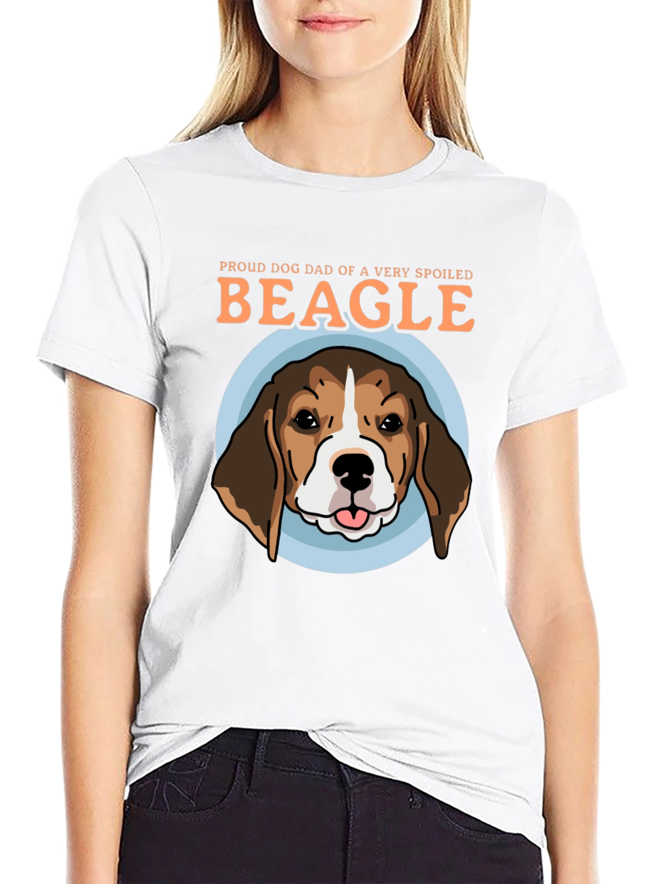 Black Proud Dog Dad Beagle Graphic T-Shirt view 9