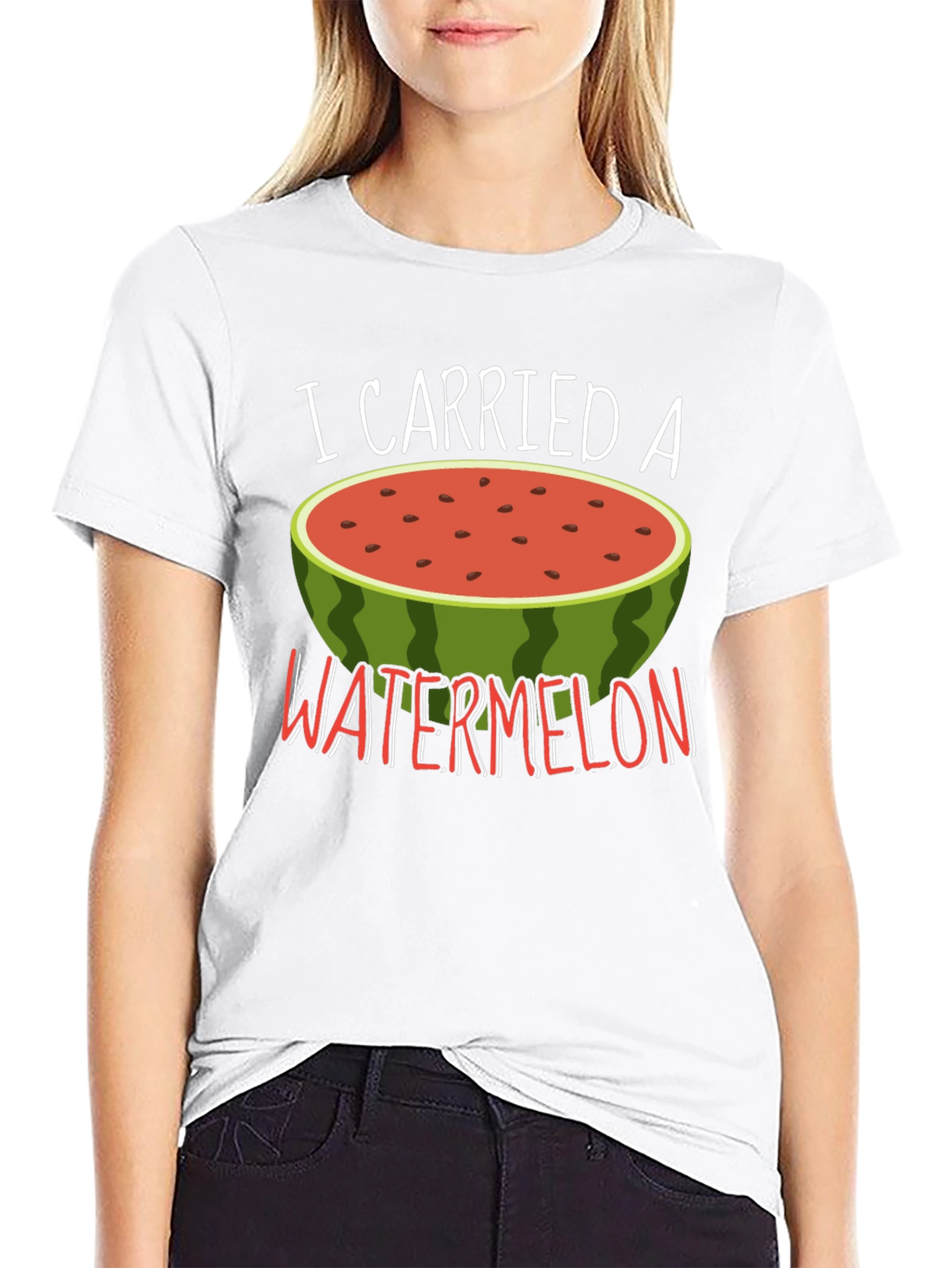Black Funny Watermelon Graphic Tee view 9