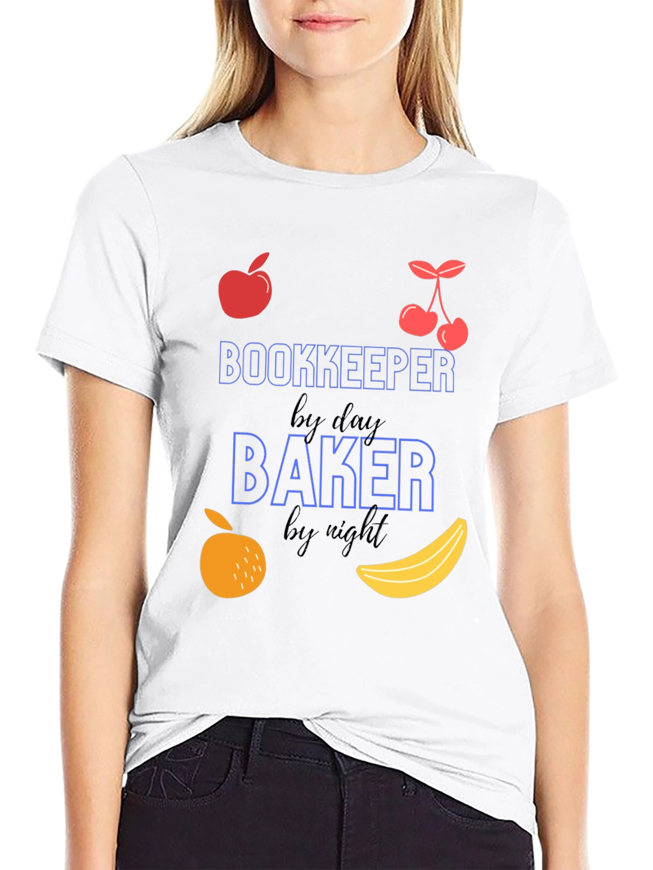 Black Bookkeeper by Day Baker by Night Funny T-Shirt view 9