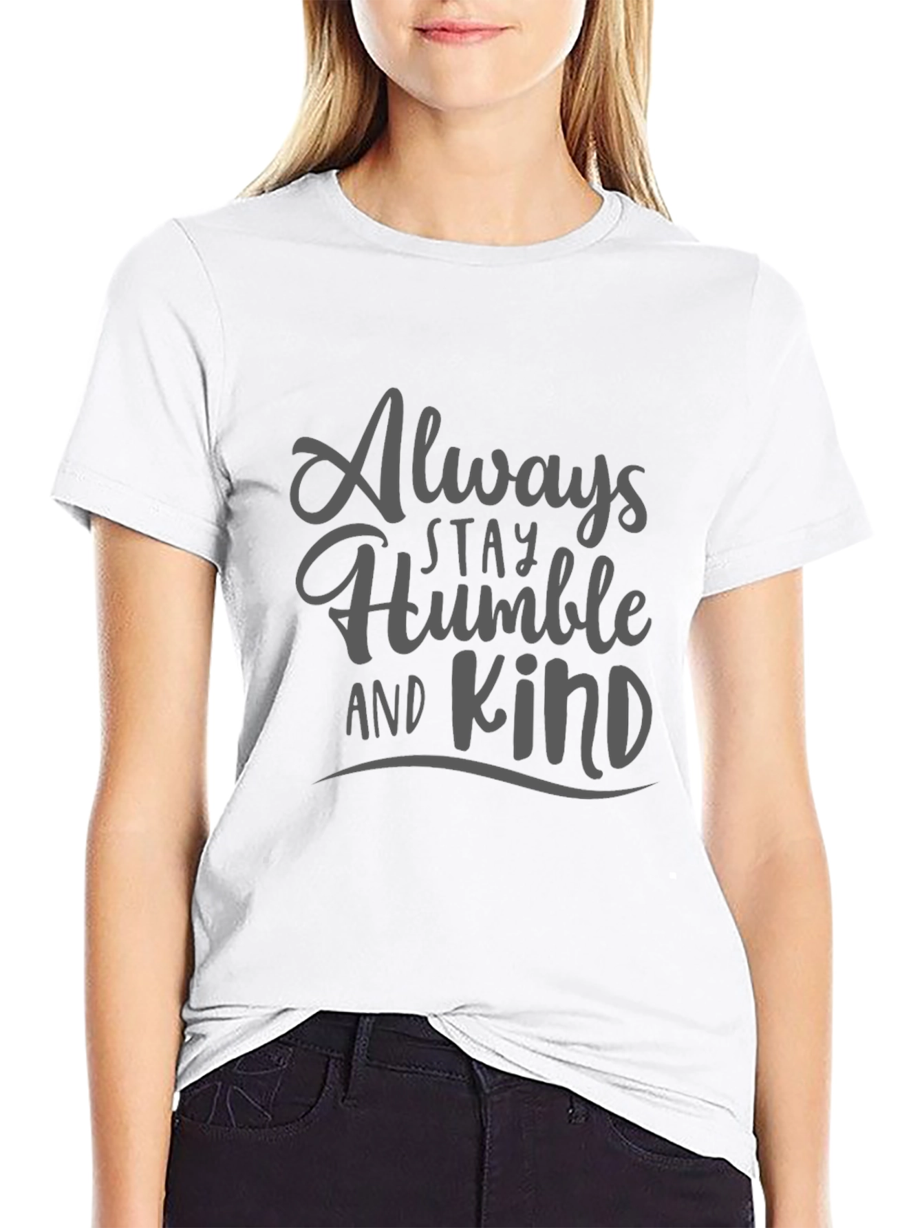 Black Always Stay Humble and Kind Graphic T-Shirt view 9