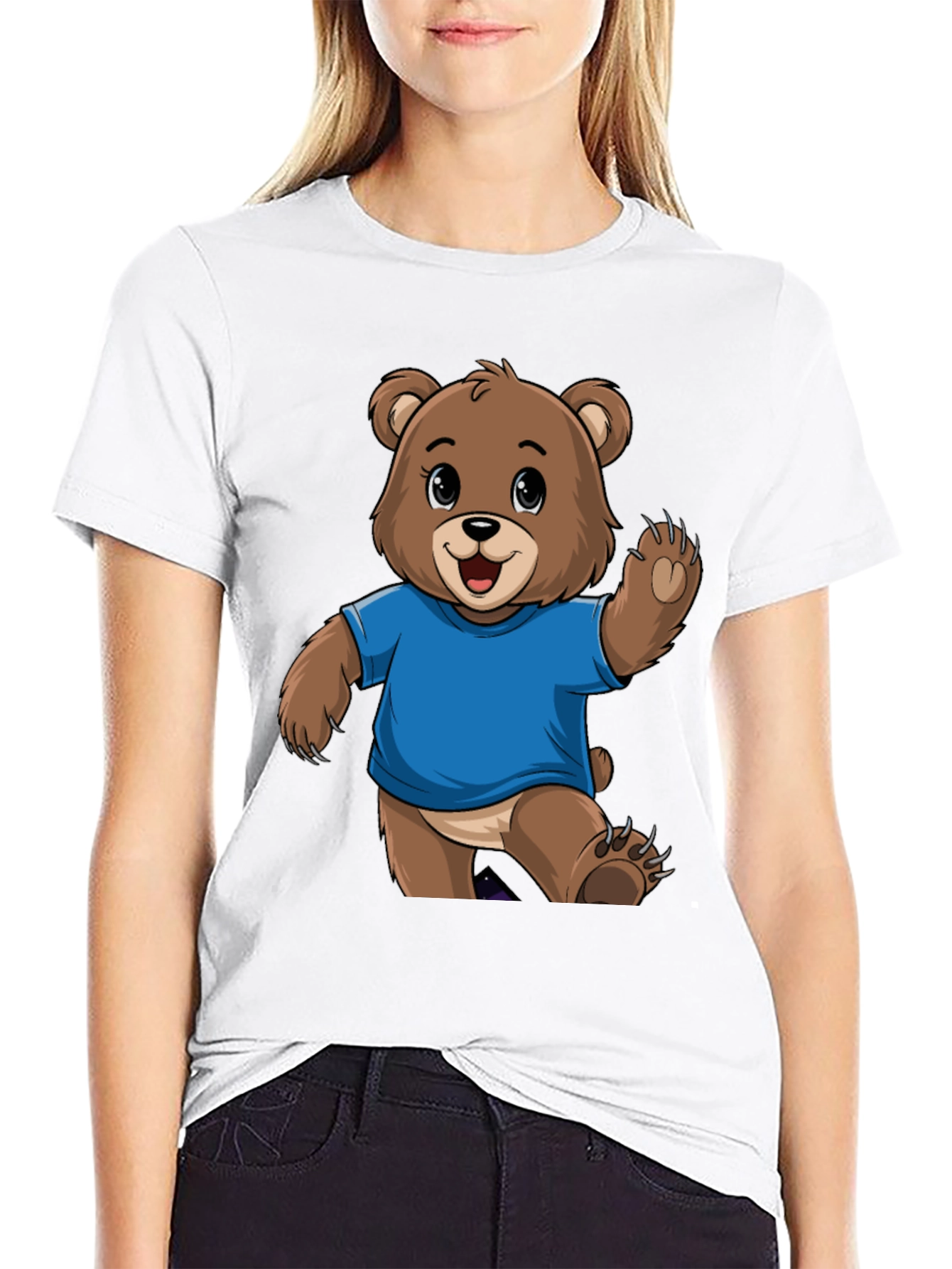 Black Cute Bear Graphic T-Shirt - Trendy Tee for Bear Lovers view 9