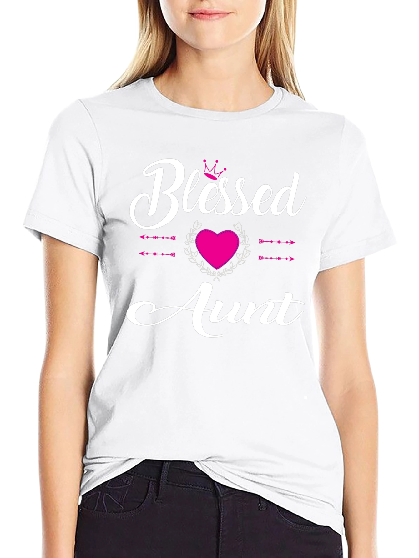 Black Blessed Aunt T-Shirt - Cute Family Gift view 9