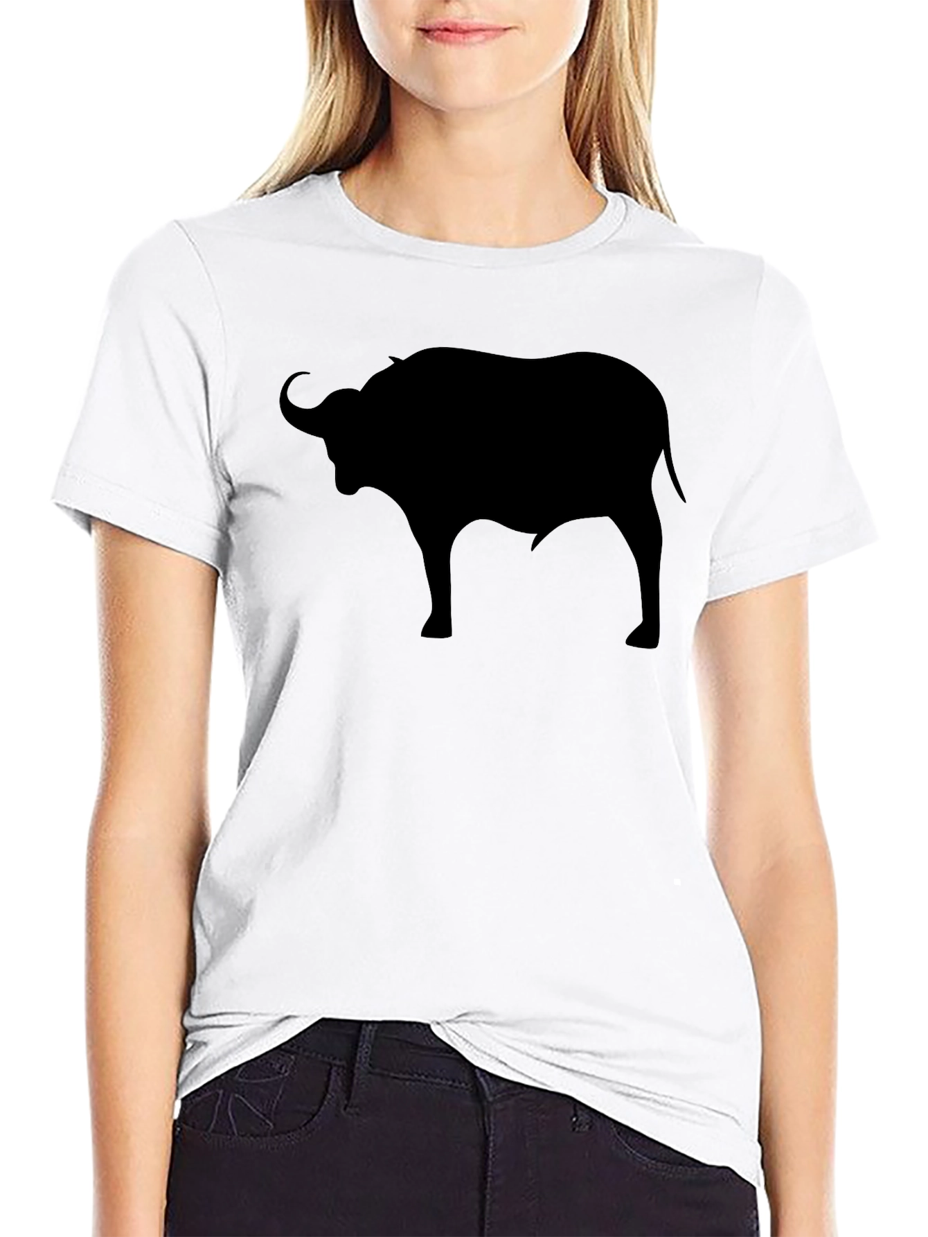 Black Black Bull Silhouette Graphic T-Shirt - Men's Casual Tee view 9