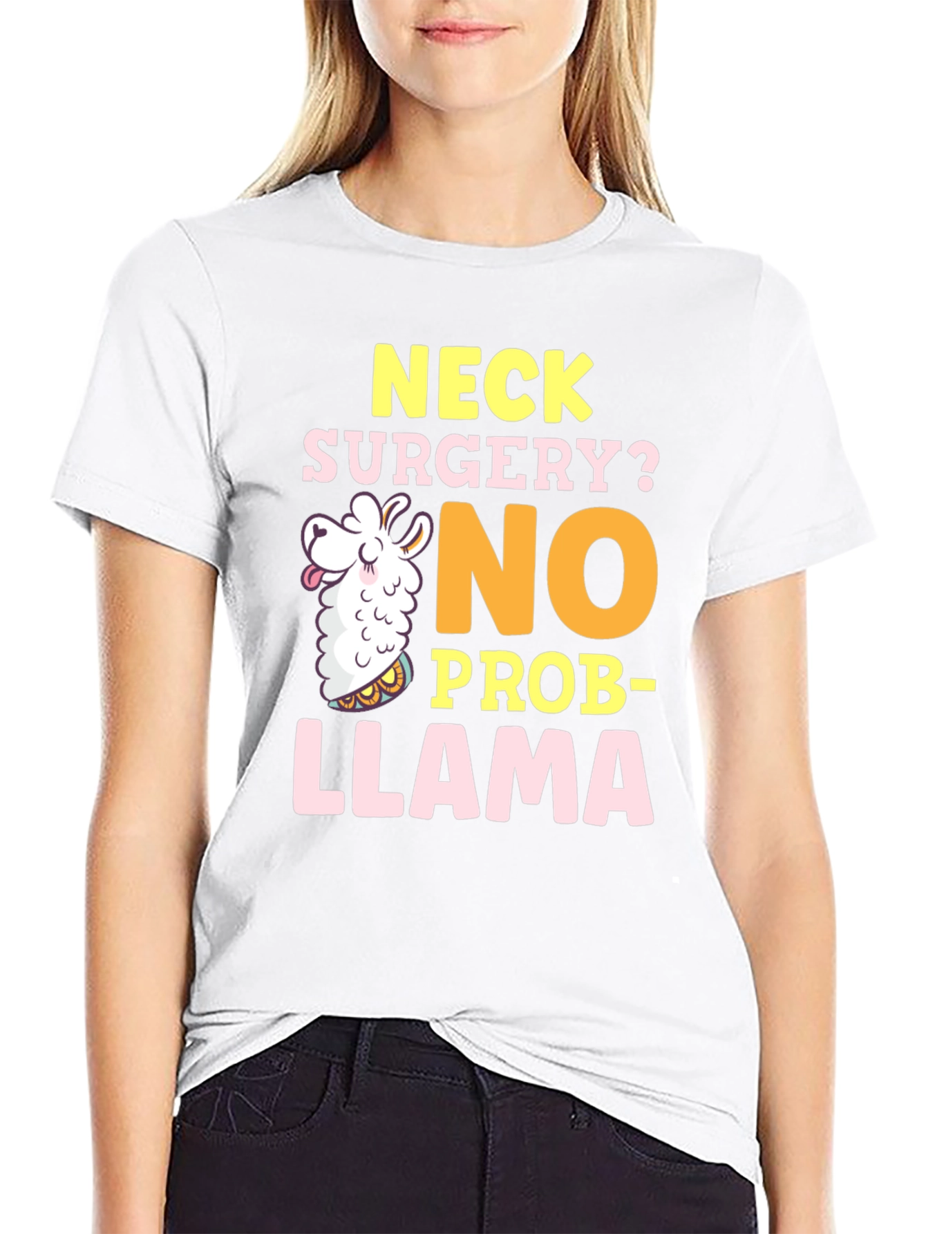 Black Neck Surgery? No Prob-Llama Funny Graphic Tee view 9