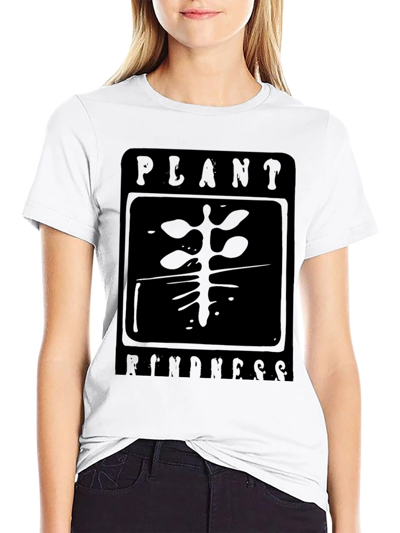Black Plant Kindness Black Graphic T-Shirt view 9