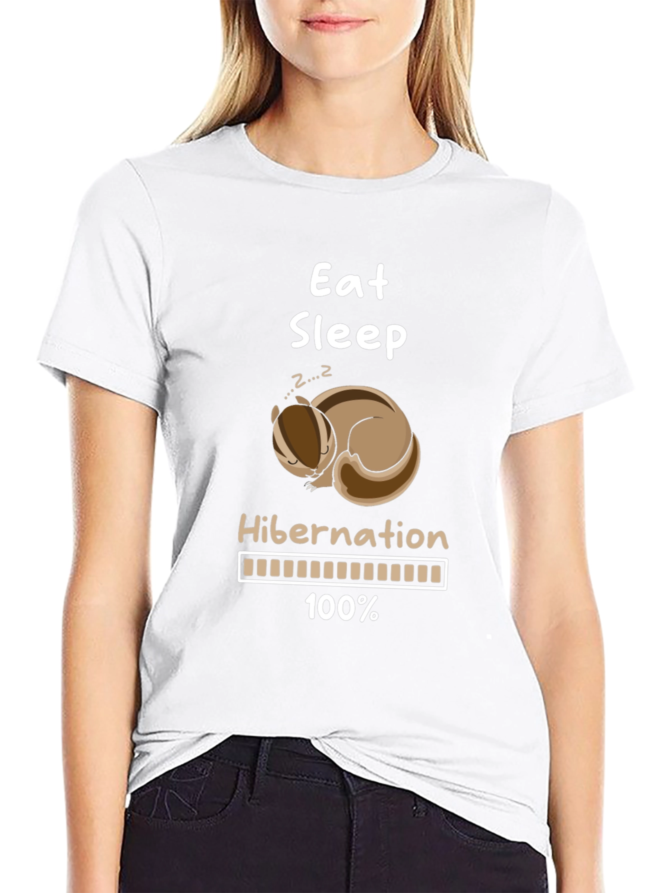 Black Eat Sleep Hibernation T-Shirt Funny Animal Lover Tee view 9