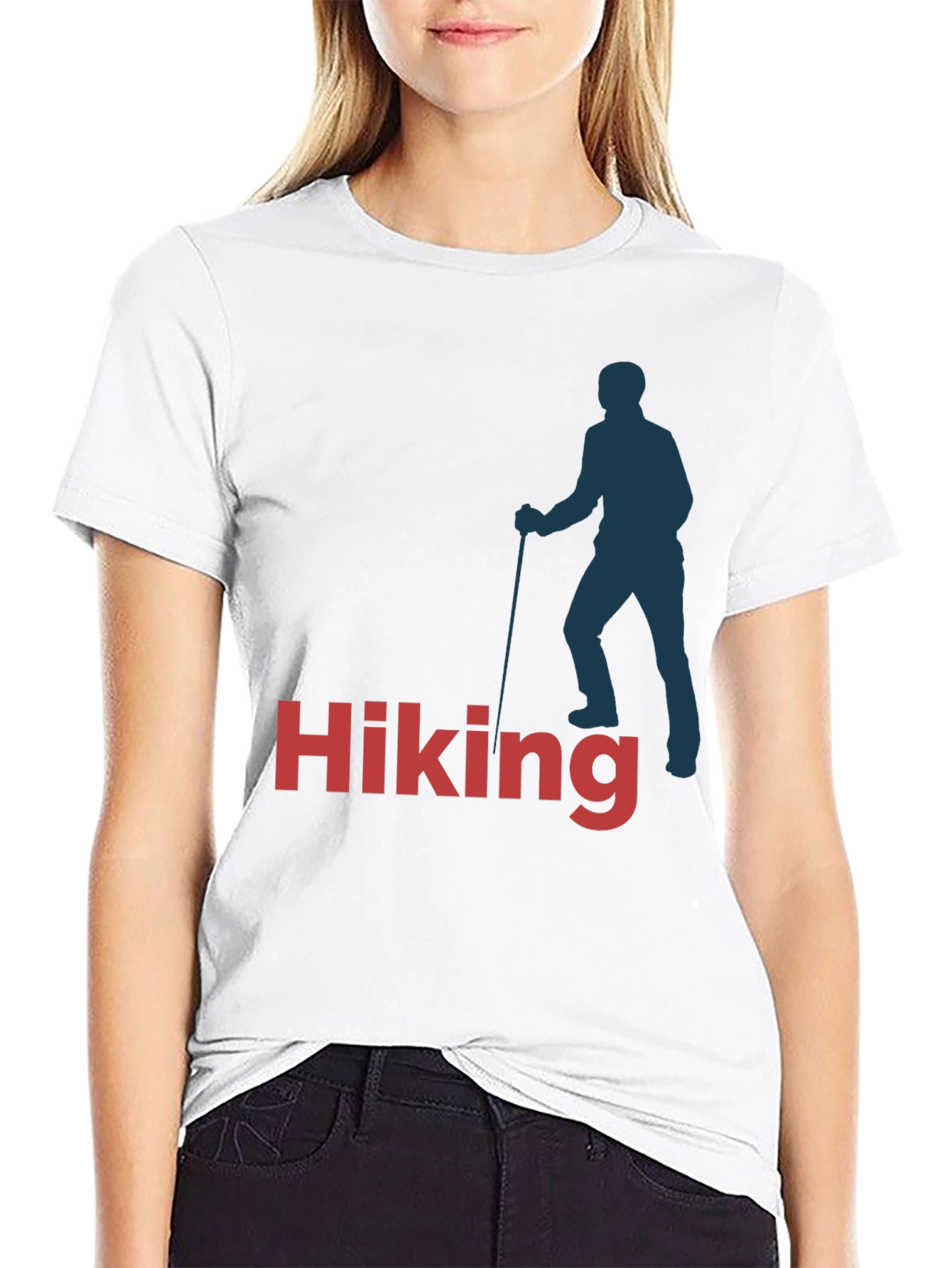 Black Hiking T-Shirt - Black Cotton Blend view 9