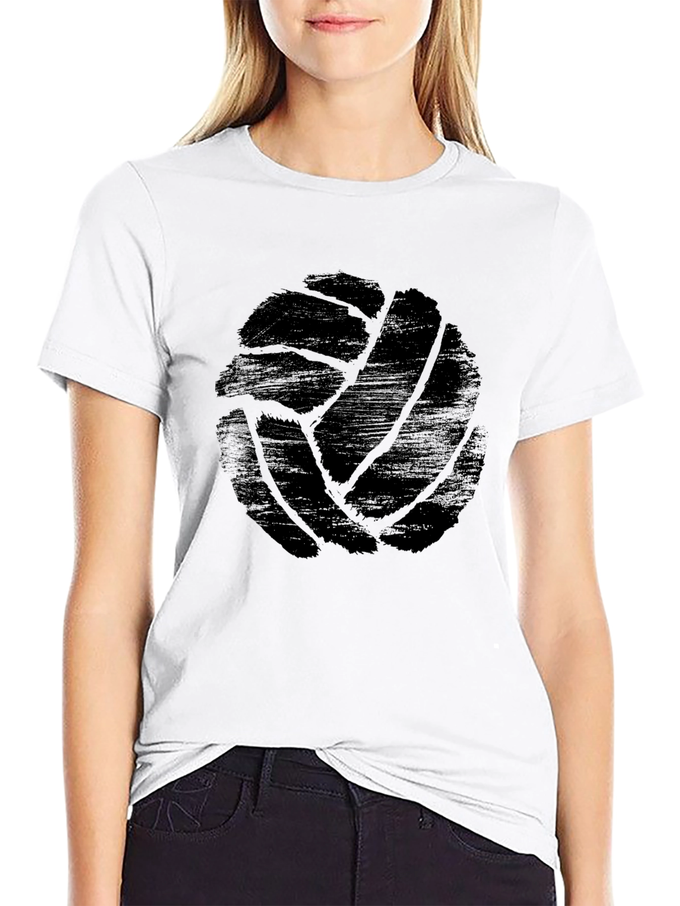 Black Black Volleyball Graphic T-Shirt view 9