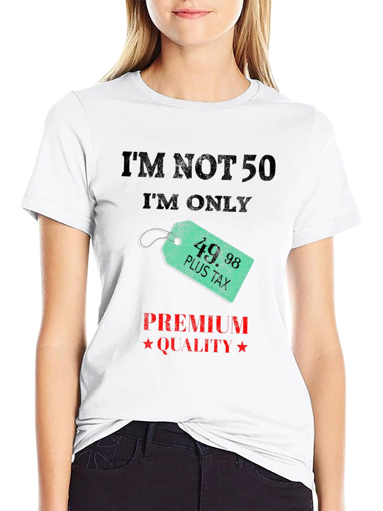 Black Funny 50th Birthday T-Shirt - I'm Not 50 view 9