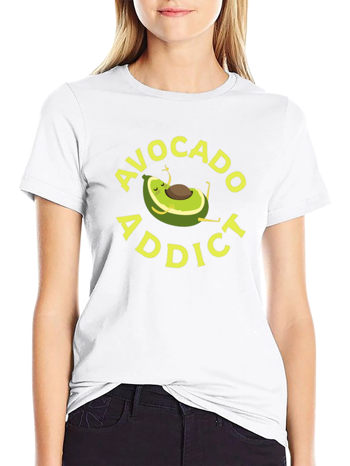 Black Avocado Addict T-Shirt - Relaxed Graphic Tee view 9