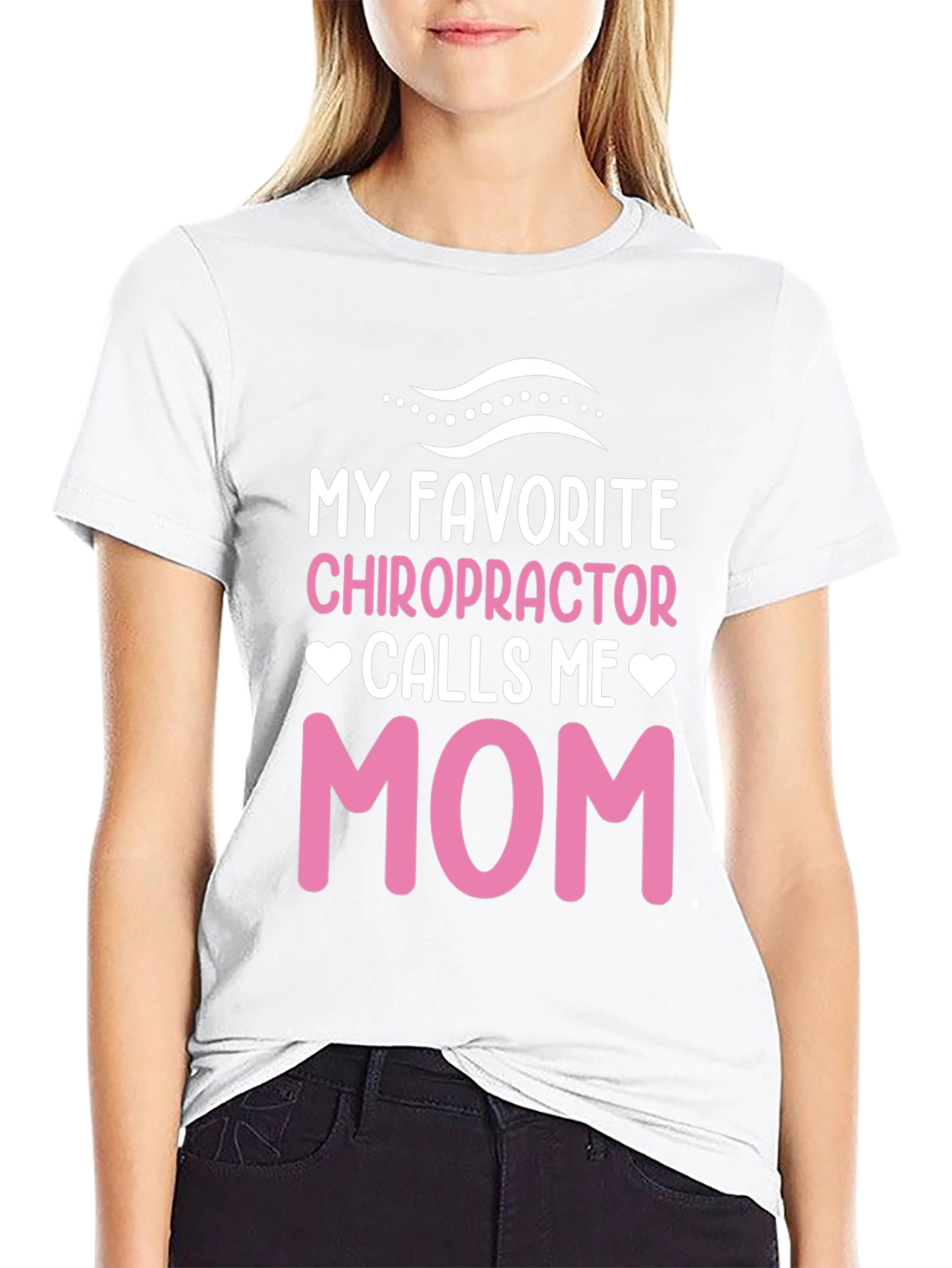Black Chiropractor Mom T-Shirt - Novelty Gift view 9