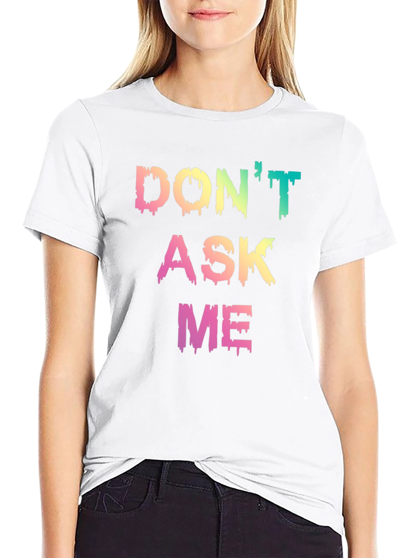 Black Don't Ask Me Graphic T-Shirt - Trendy Slogan Tee view 9