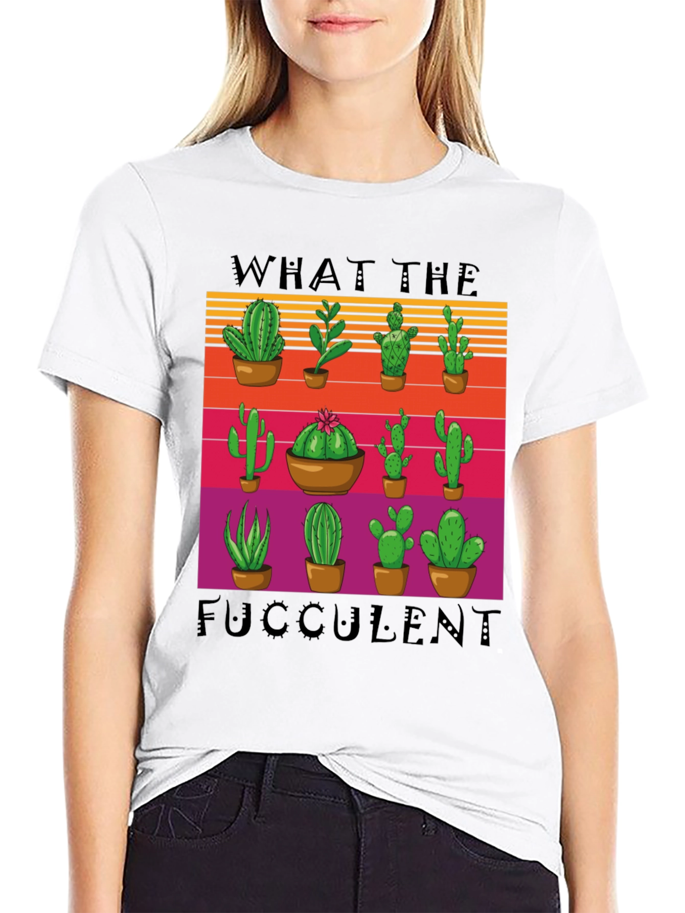 Black What the Fucculent T-Shirt view 9
