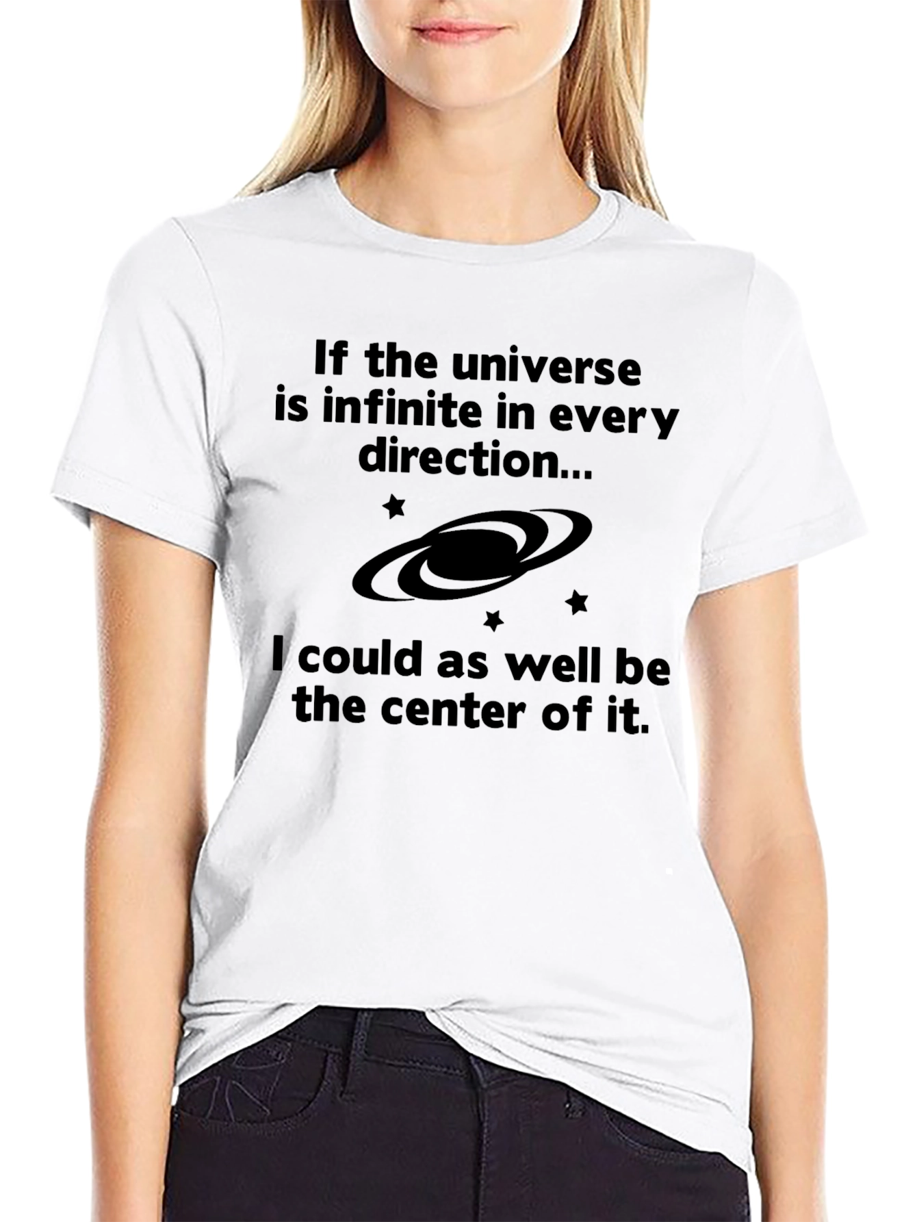 Black Infinite Universe T-Shirt - Center of It All view 9