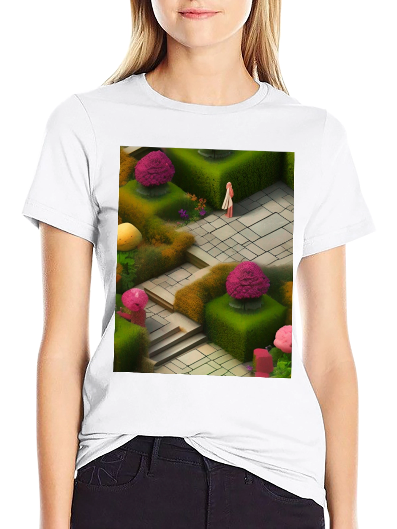Garden Maze Graphic Tee - Black - 9