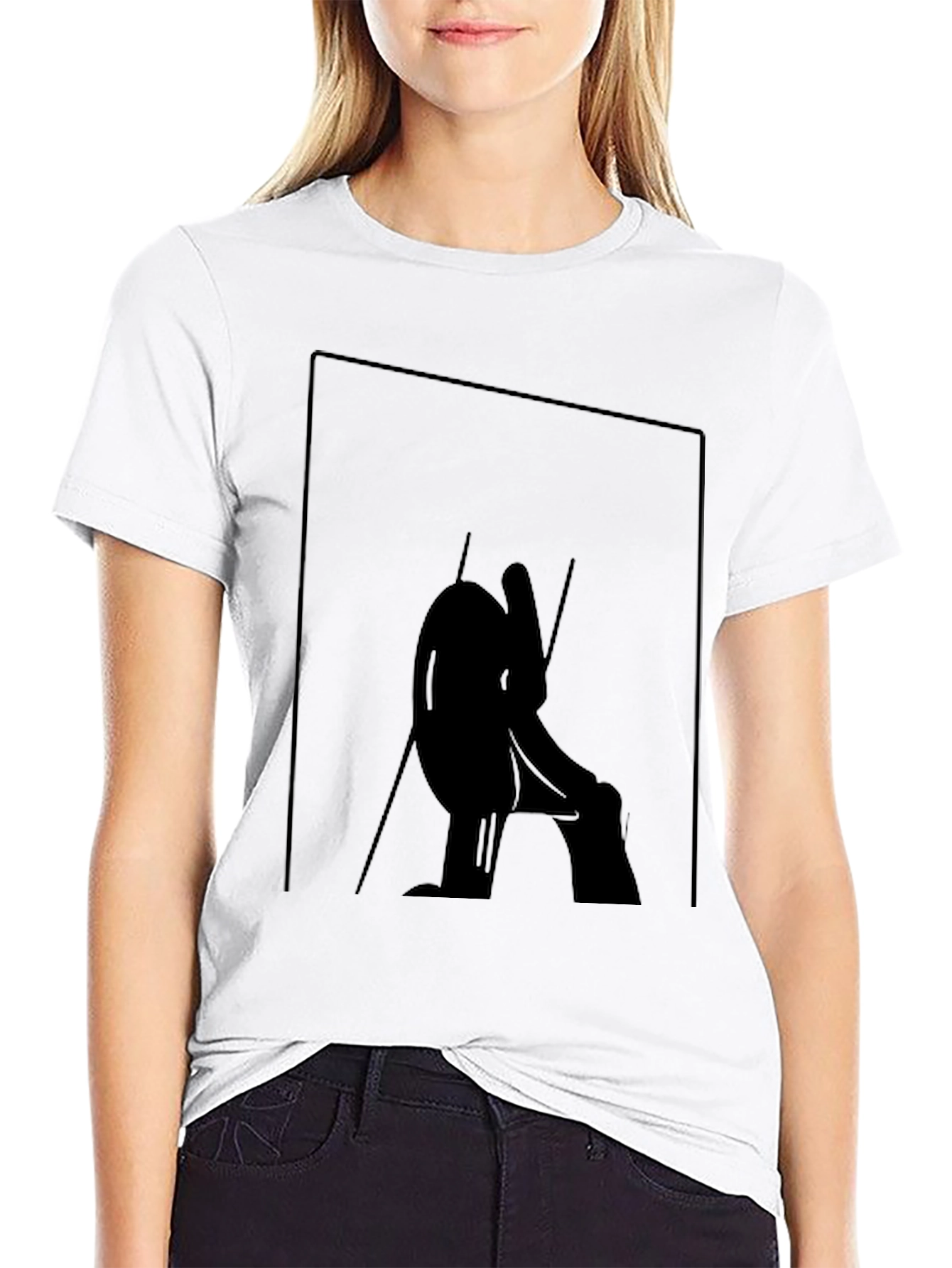 Black Abstract Silhouette Graphic Tee - Black view 9