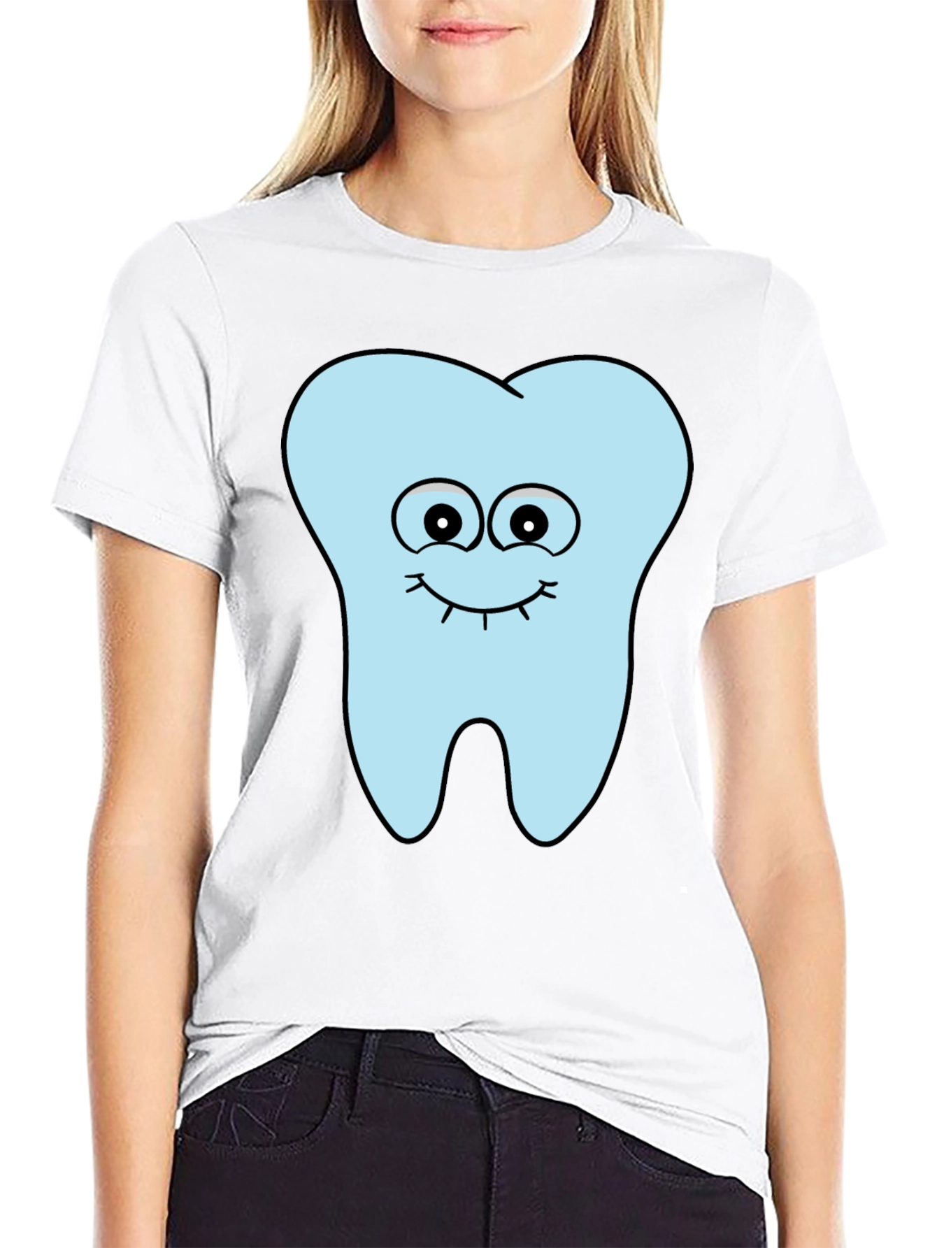 Black Cartoon Tooth T-Shirt - Dental Humor Tee view 9