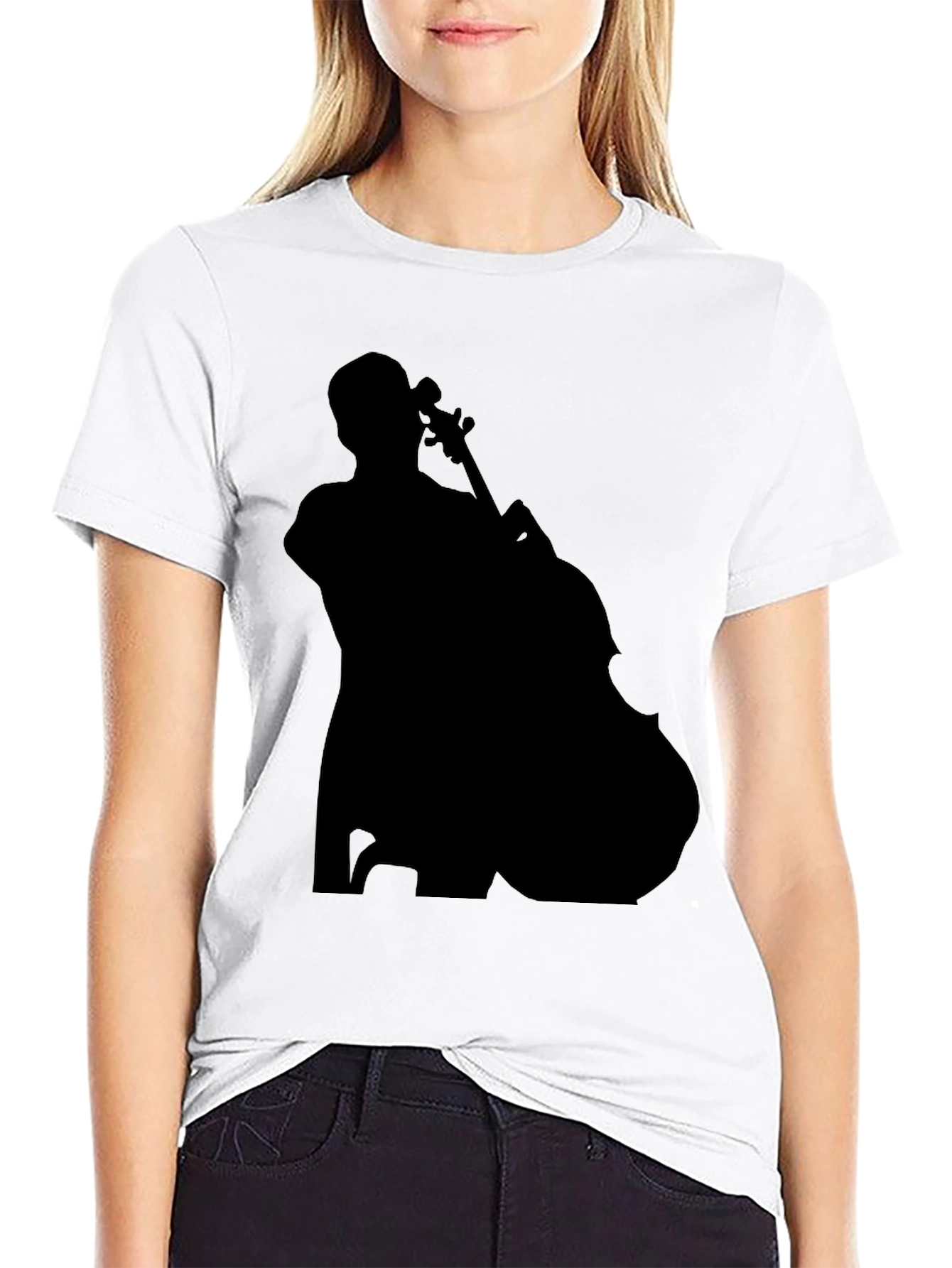 Black Musician Silhouette Graphic Tee - Black view 9