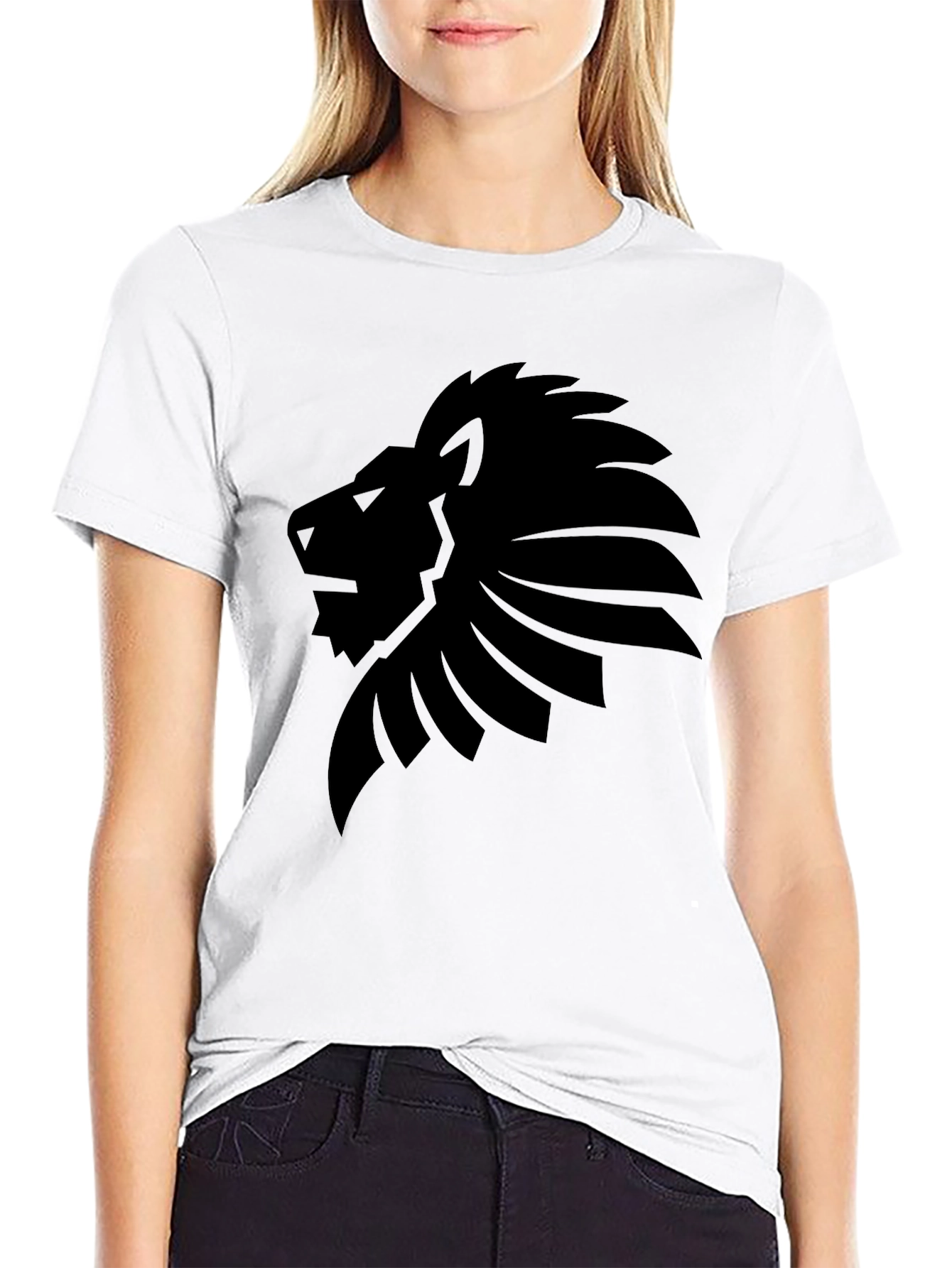 Black Lion Graphic Black T-Shirt view 9