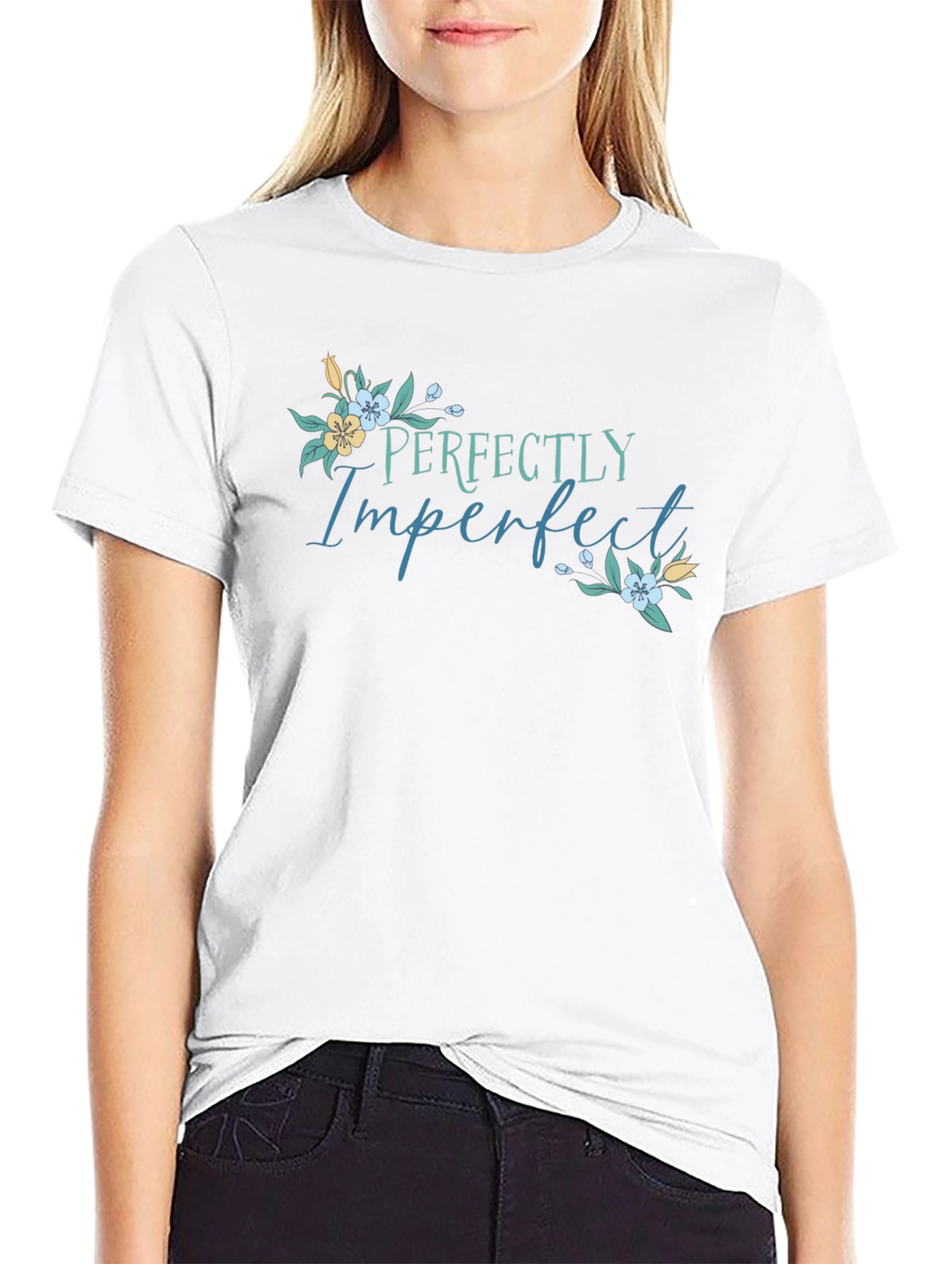 Black Perfectly Imperfect Floral Graphic T-Shirt view 9
