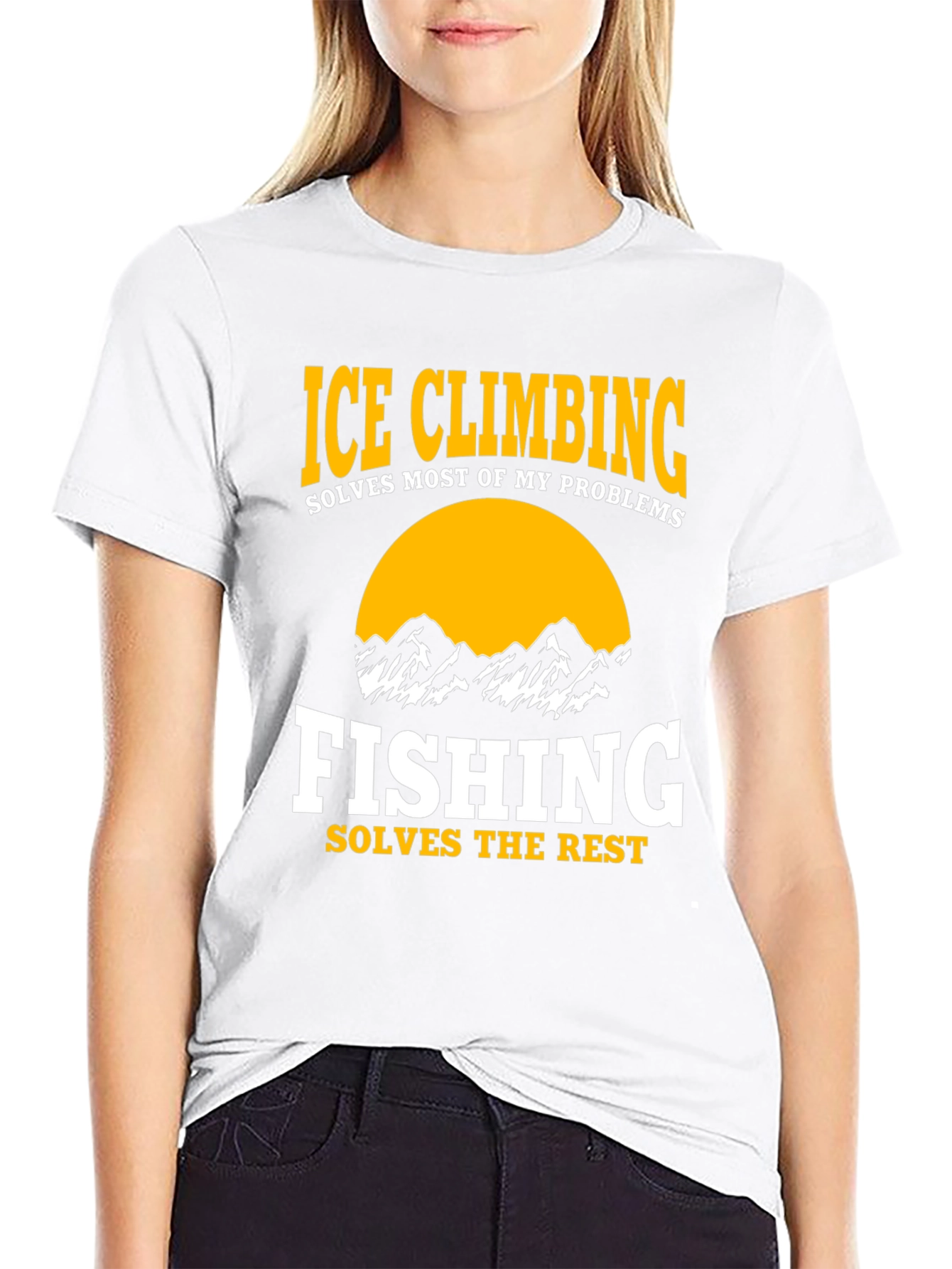 Black Ice Climbing & Fishing Graphic T-Shirt view 9
