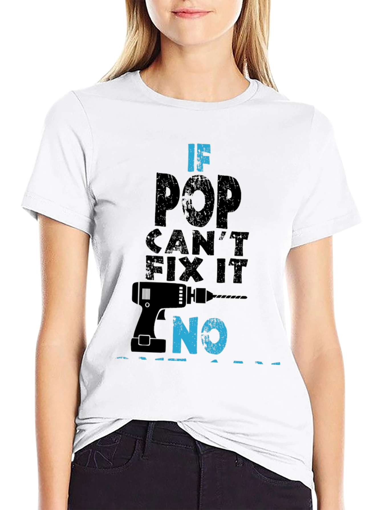 Black If Pop Can't Fix It No Funny Father's Day T-Shirt view 9