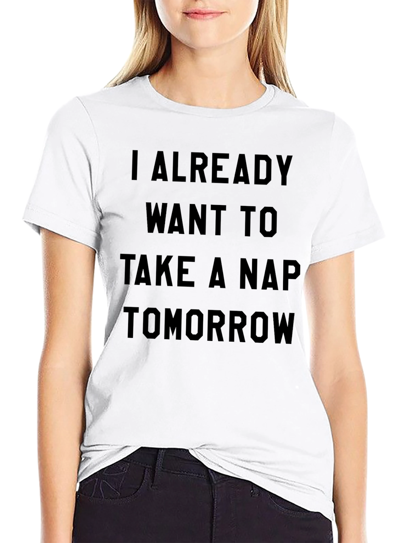 Black Funny Nap Tomorrow Men's Black T-Shirt view 9