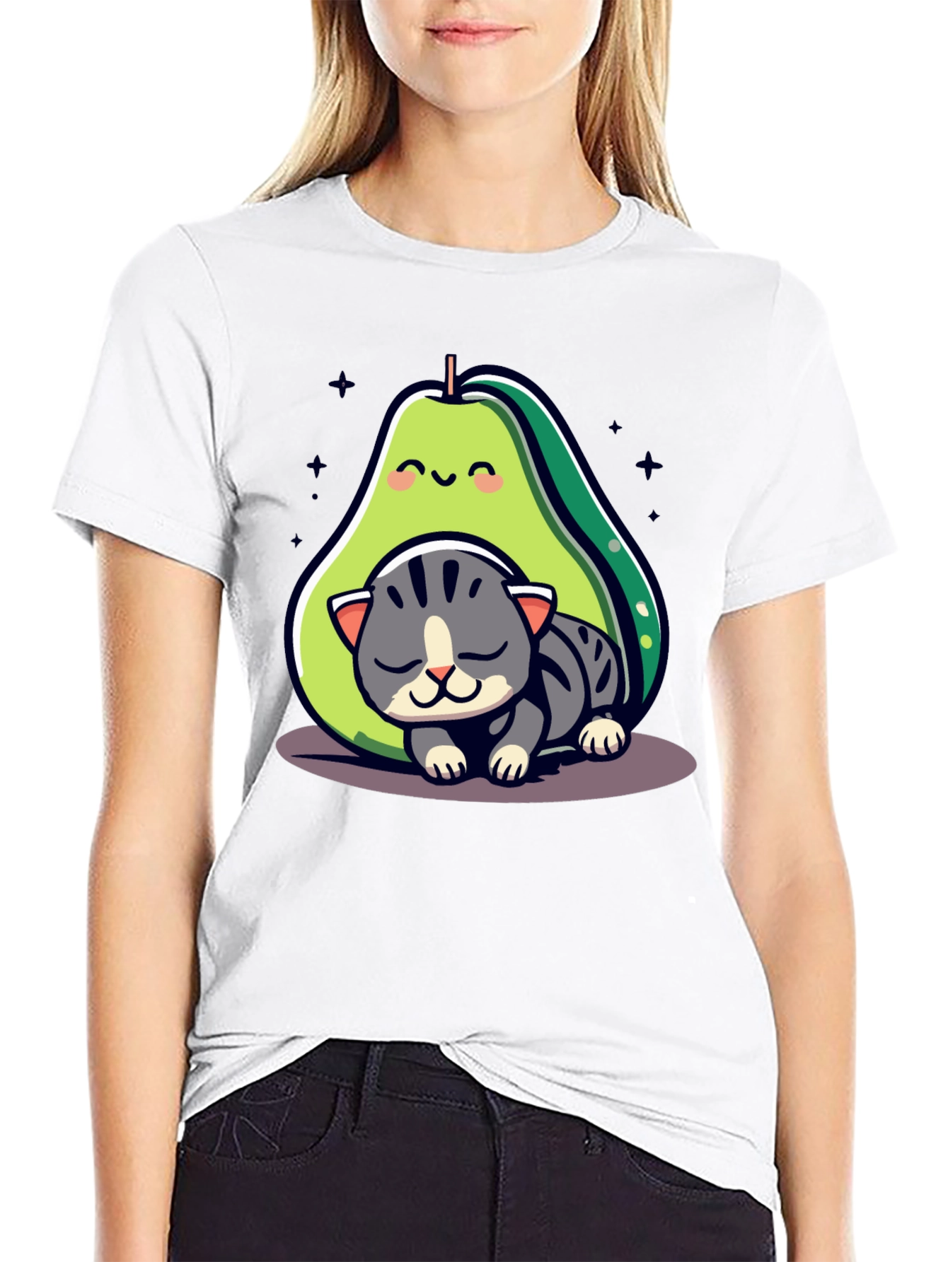 Black Avocado Cat Nap Graphic Tee - Cute & Comfy view 9
