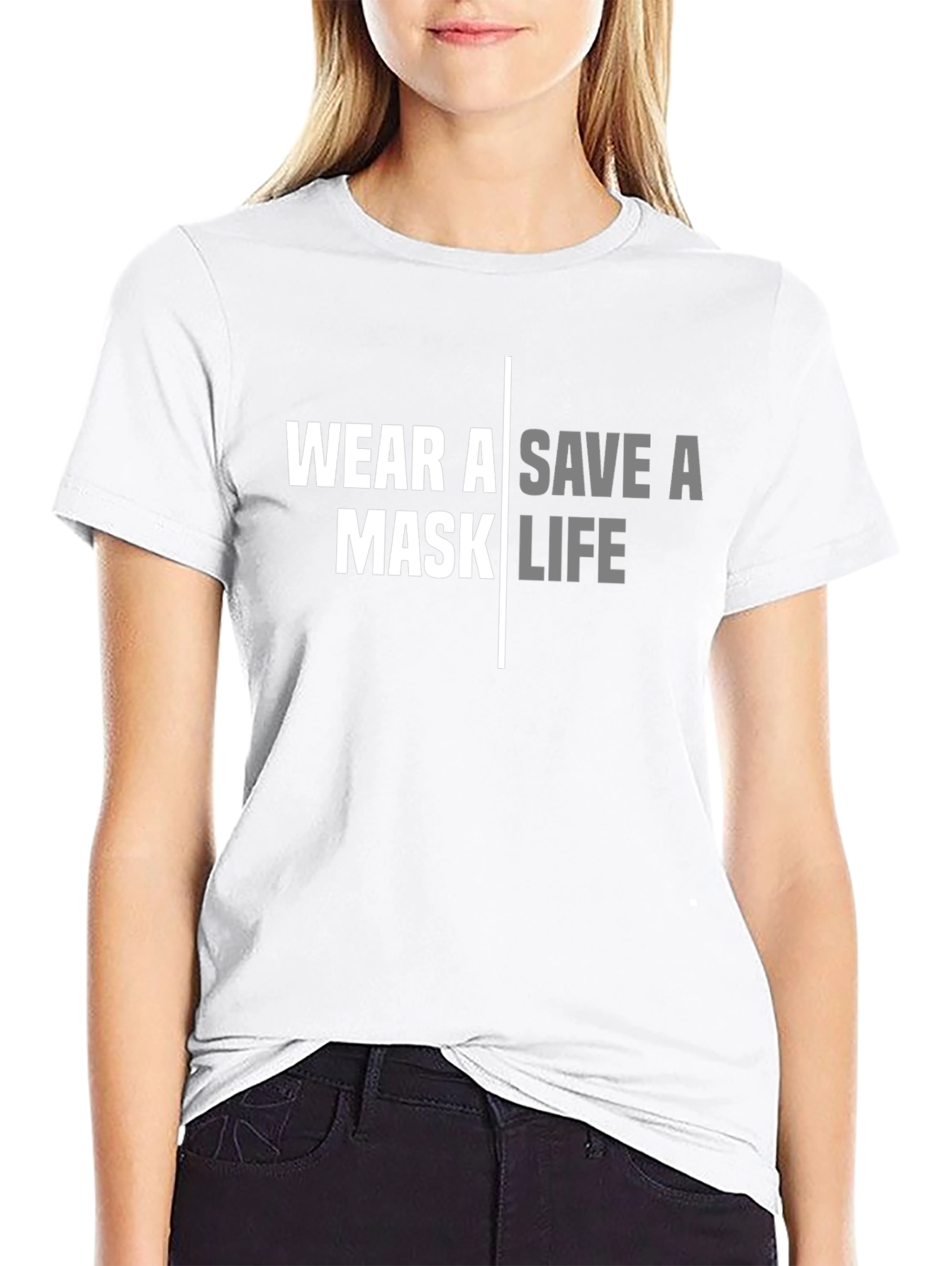 Black Wear A Mask Save A Life Black T-Shirt view 9