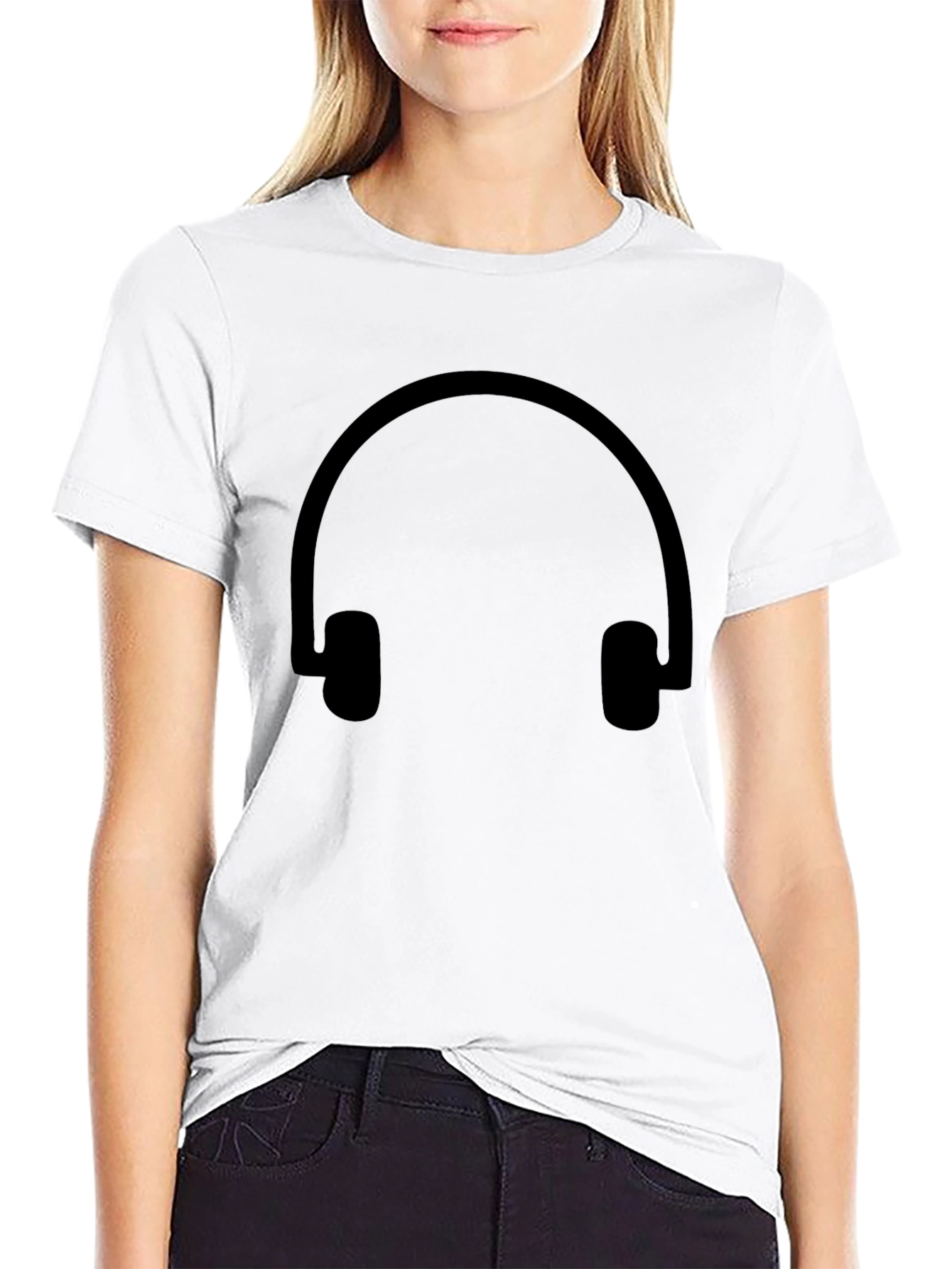 Black Black Headphone Graphic Tee - Casual Style view 9