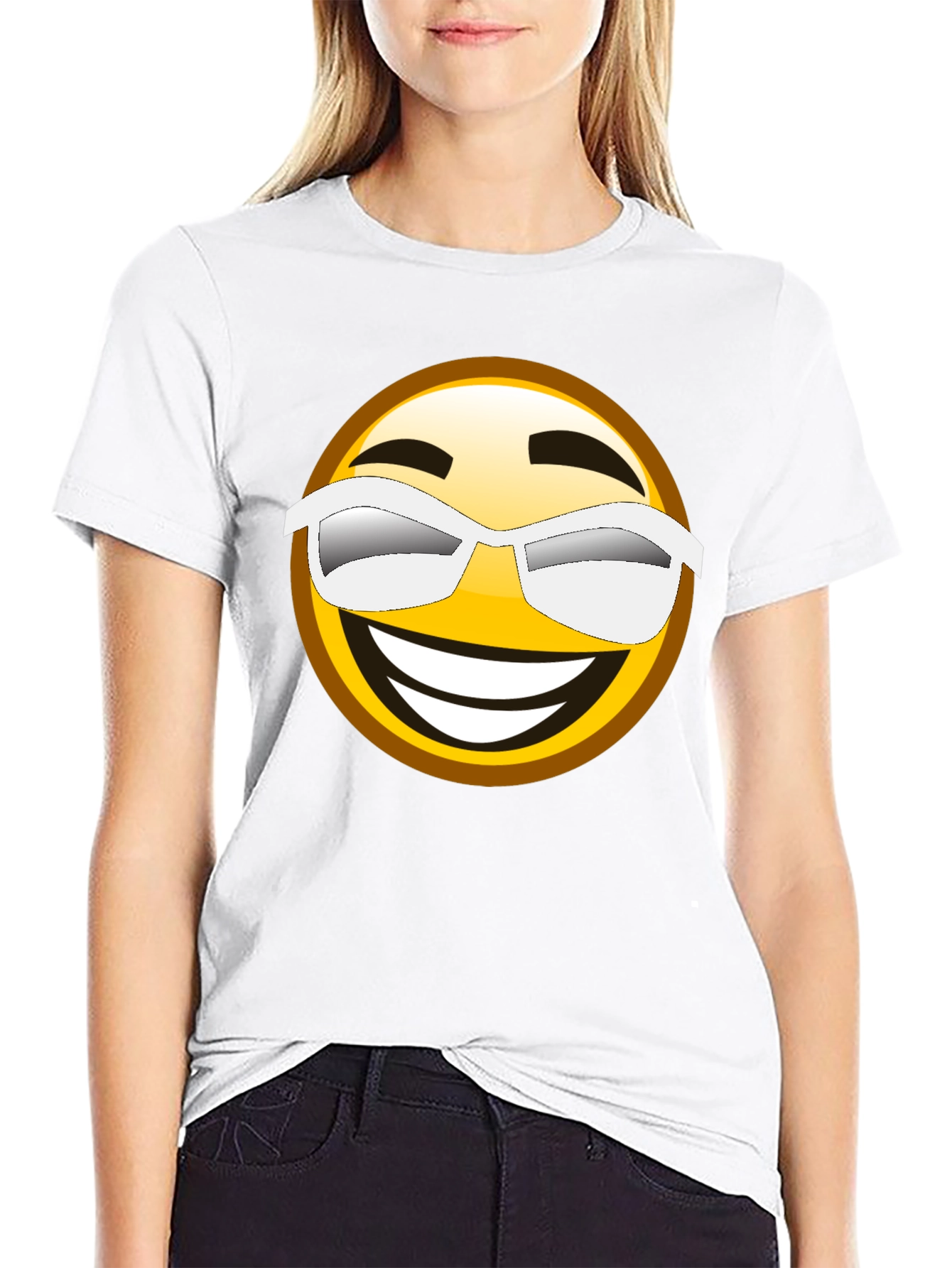 Black Cool Emoji Graphic Black T-Shirt view 9