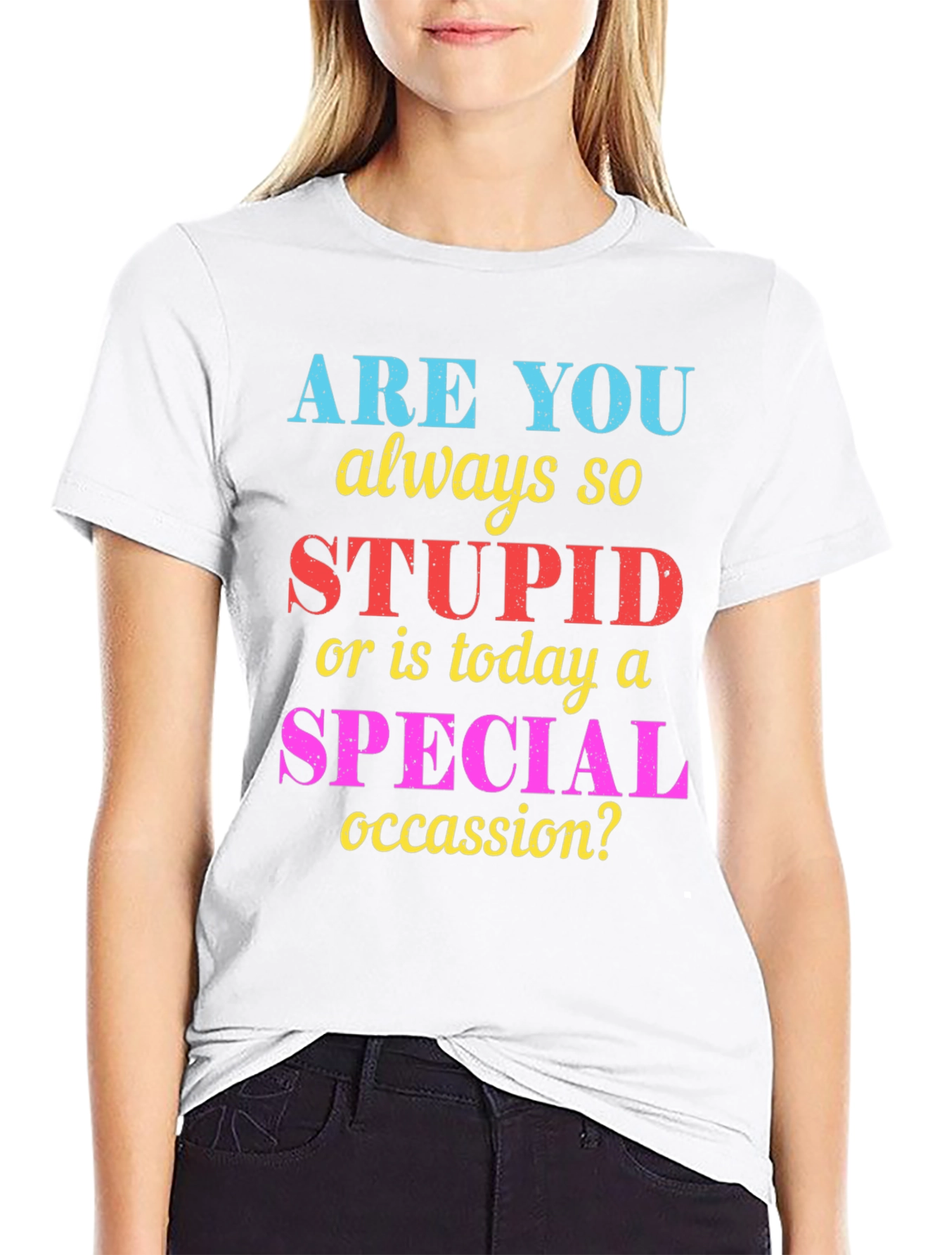 Black Funny Sarcastic "Stupid or Special Occasion?" Graphic Tee view 9
