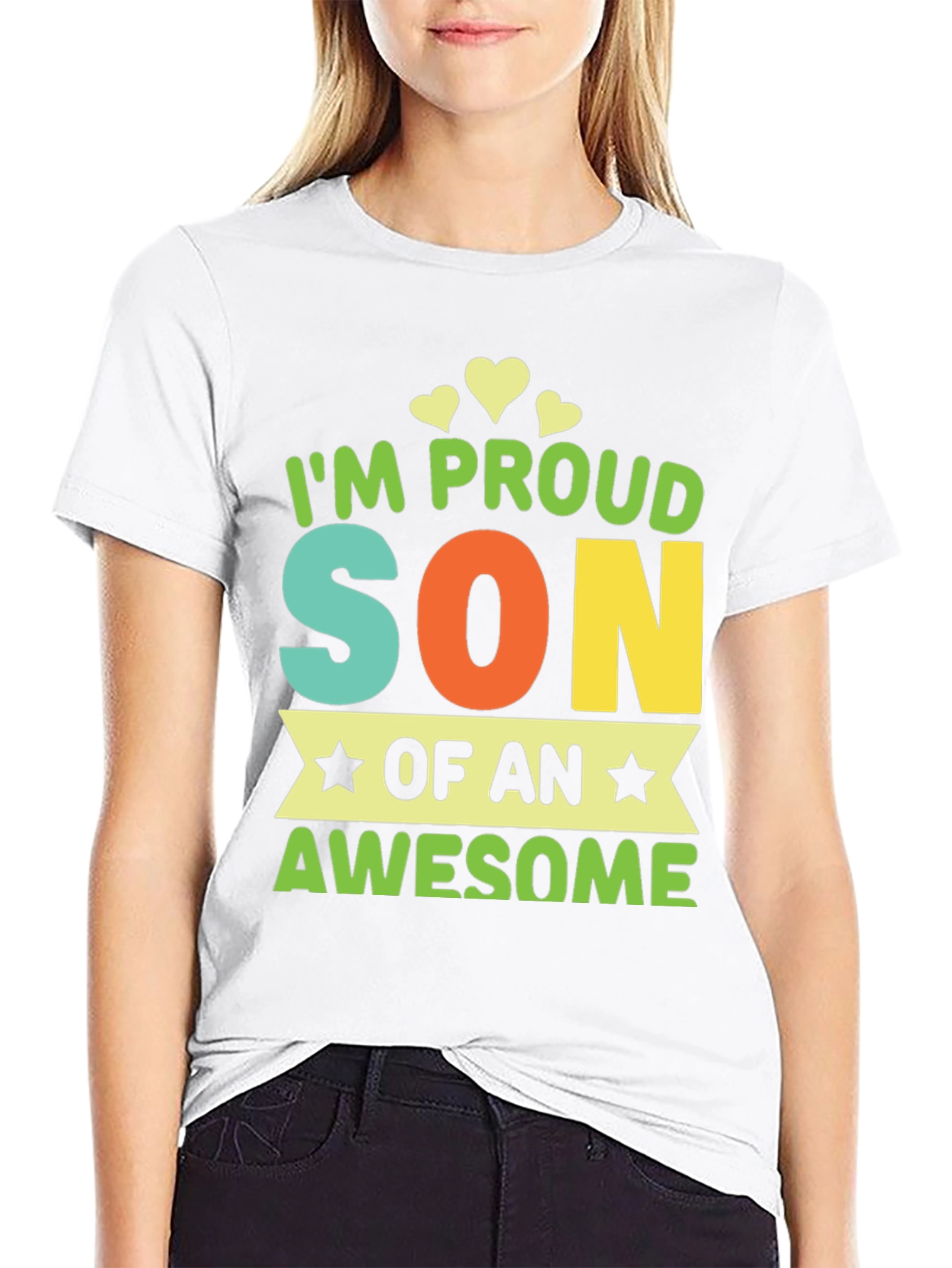 Black Proud Son T-Shirt - Awesome Parent Gift view 9