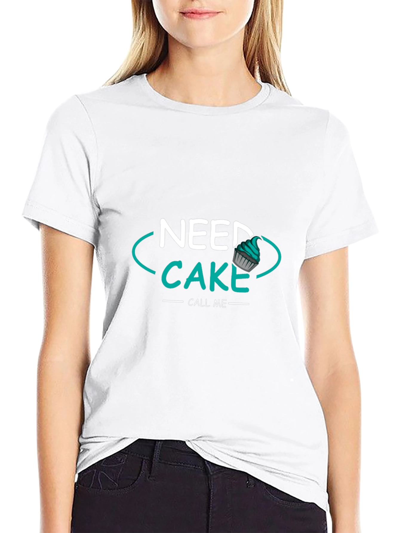Black Need Cake Call Me T-Shirt - Funny Dessert Lover Tee view 9