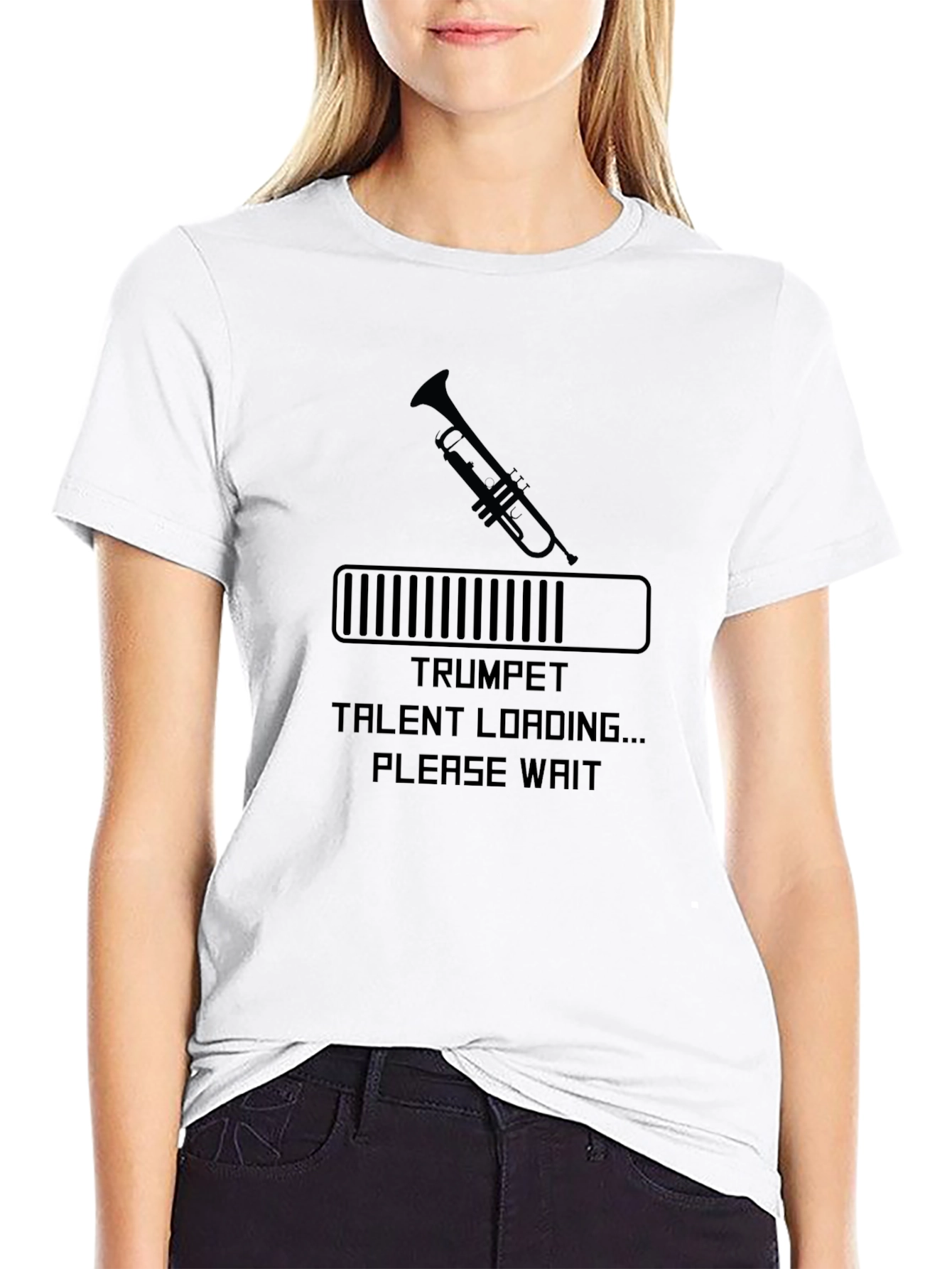 Black Trumpet Talent Loading Funny Musician T-Shirt view 9