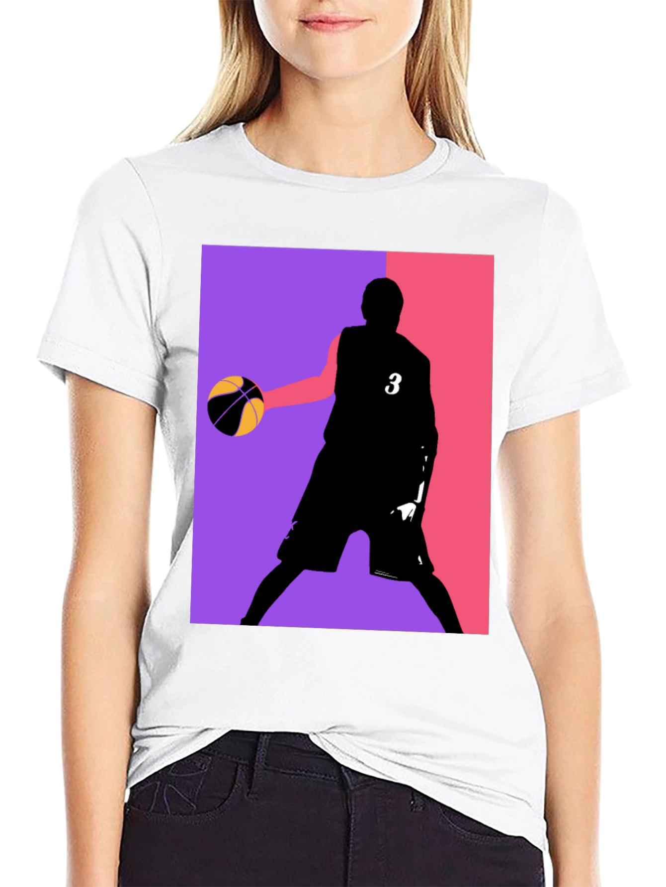 Black Basketball Player Graphic Tee - Black Cotton Blend view 9