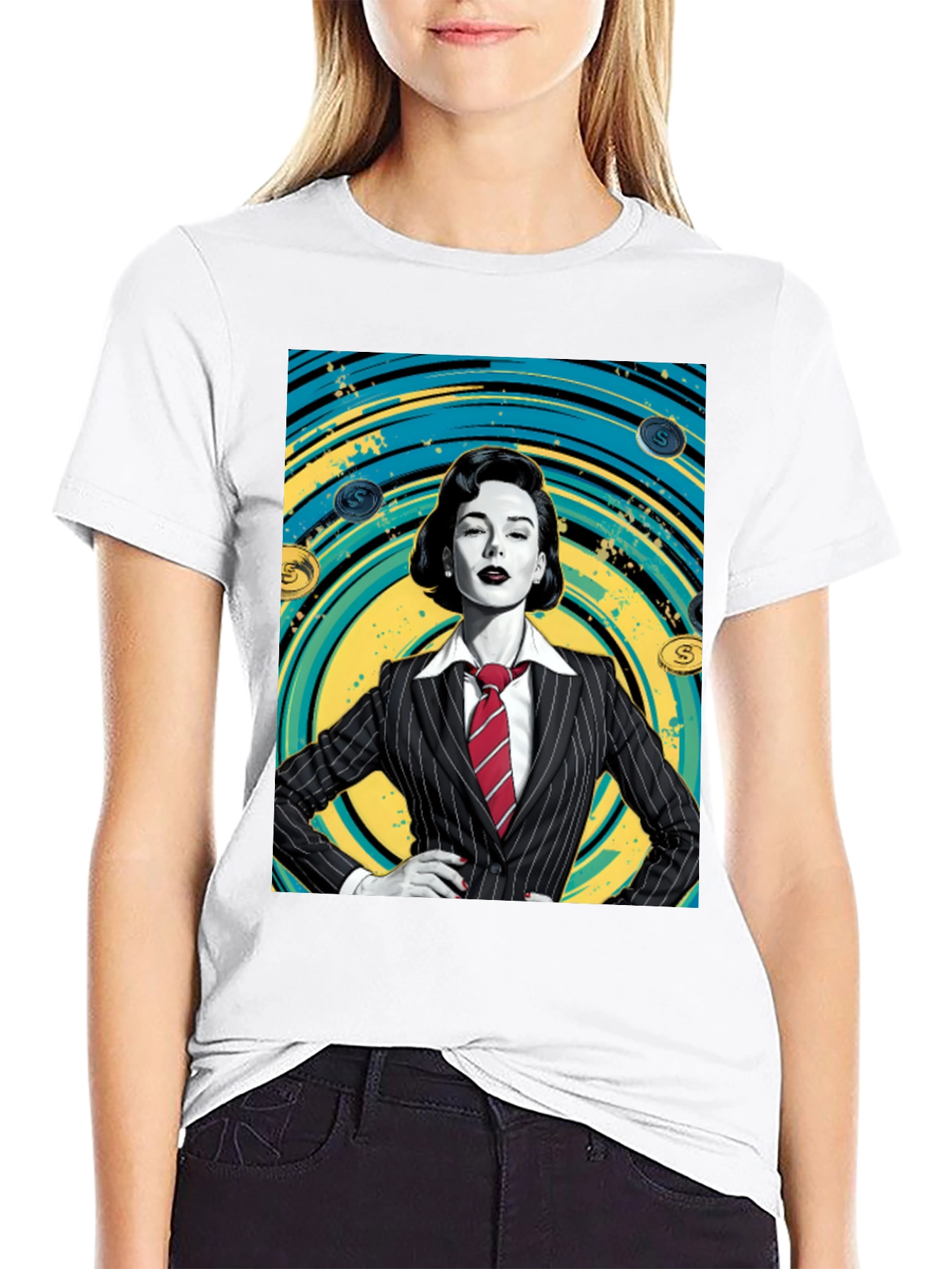 Black Confident Woman in Suit Graphic T-Shirt view 9