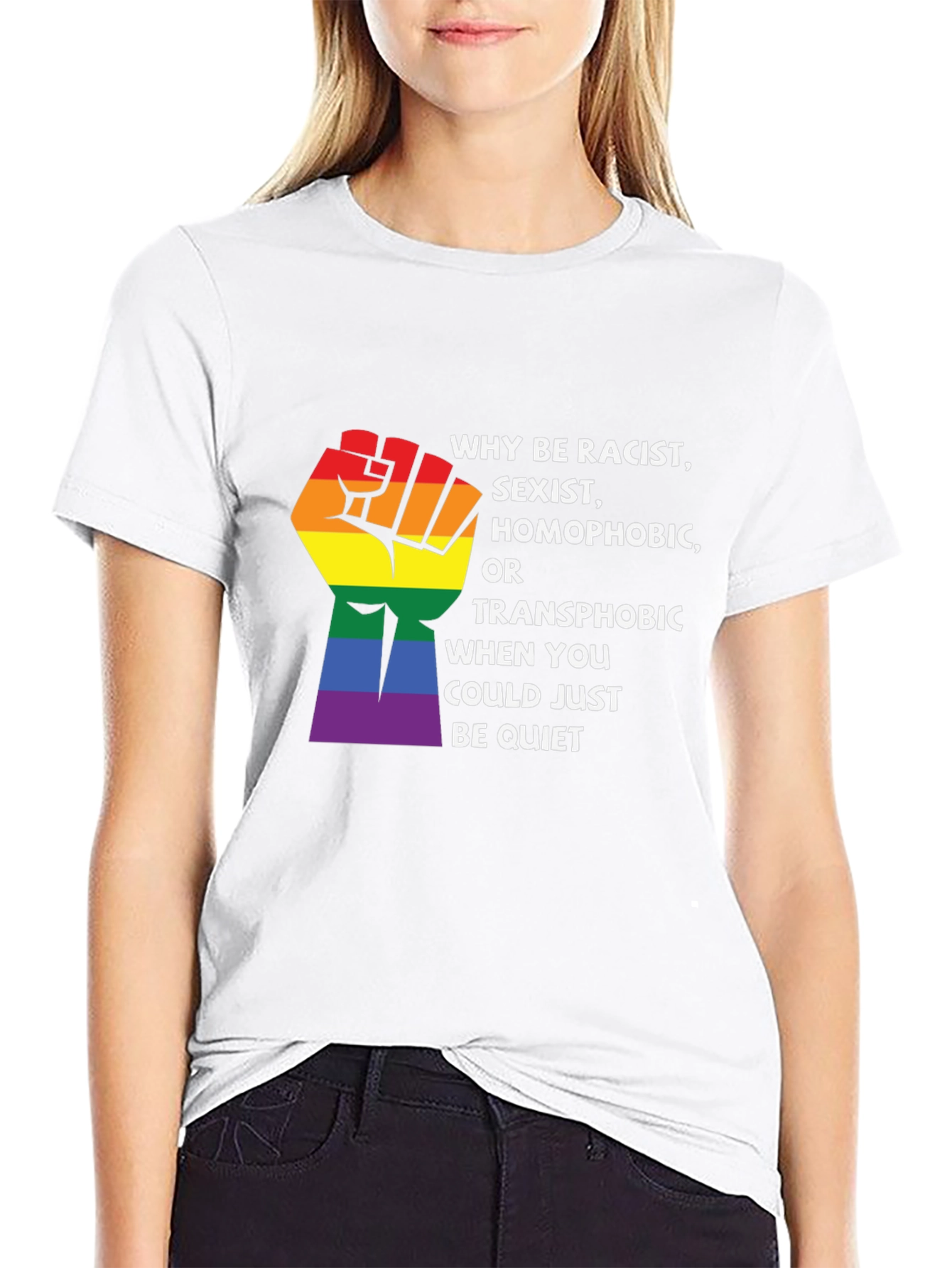Black Equality Pride Graphic Tee - Why Be Racist view 9