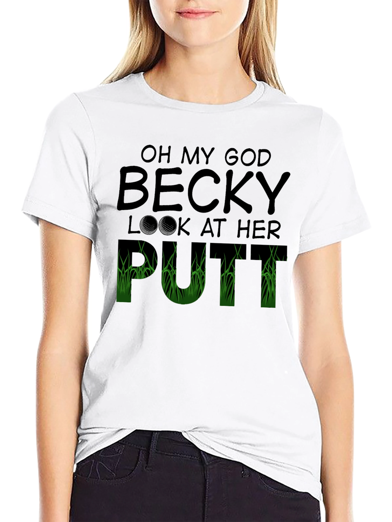 Black Oh My God Becky T-Shirt Funny Golf Tee view 9