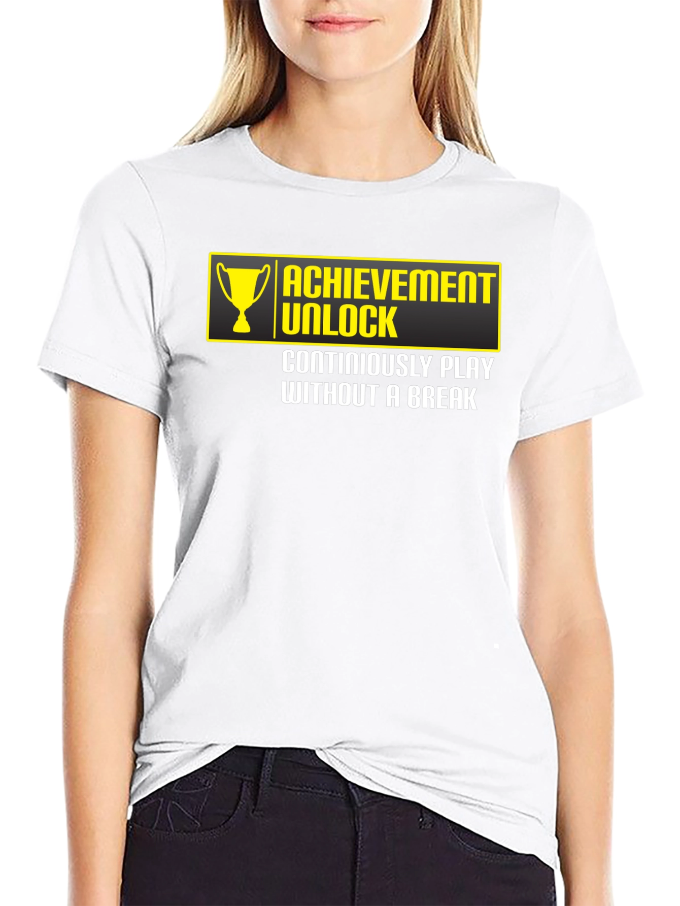Black Achievement Unlocked Gamer T-Shirt - Play Without a Break view 9