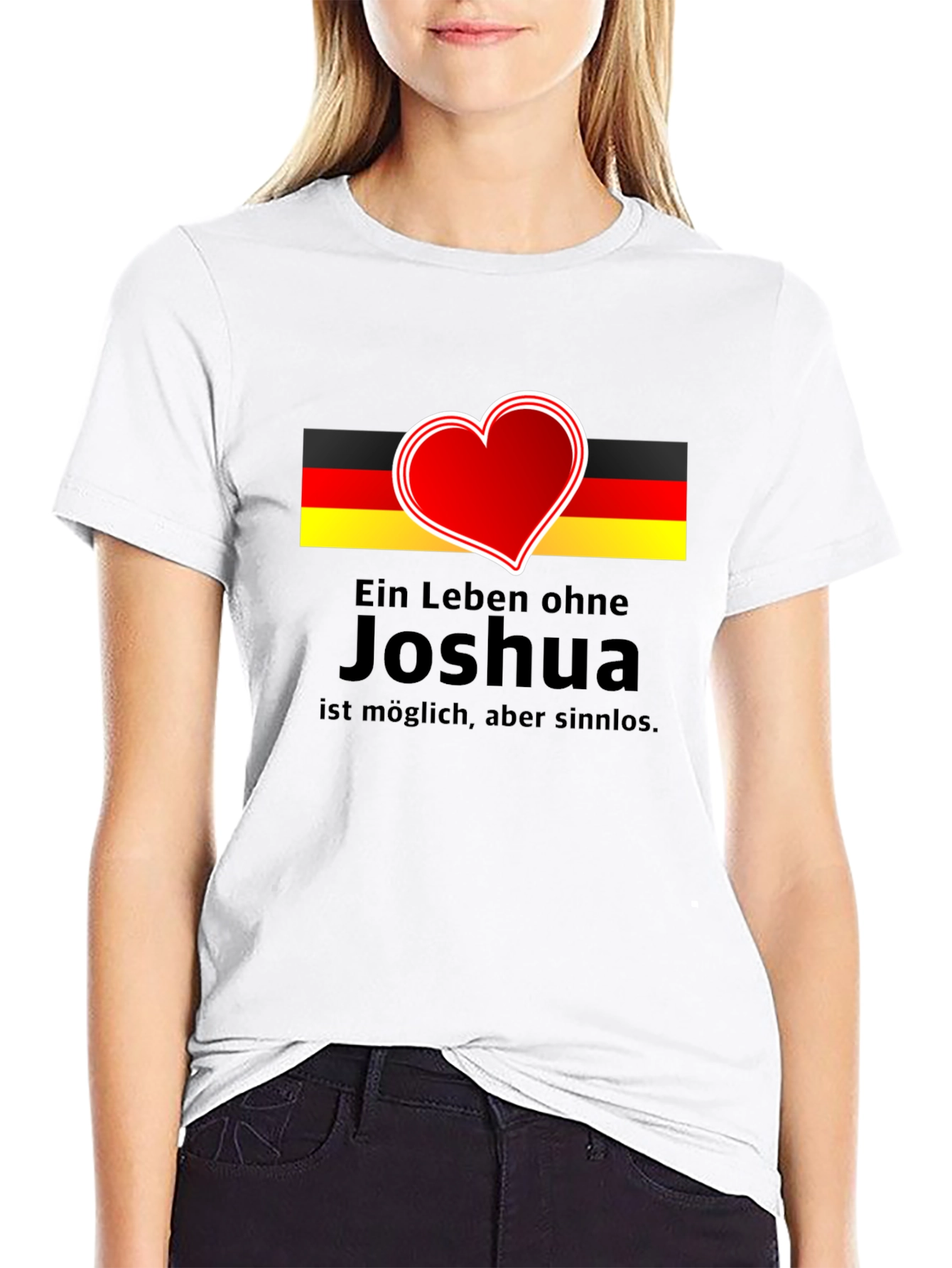 Joshua German Flag Heart T-Shirt - Black - 9