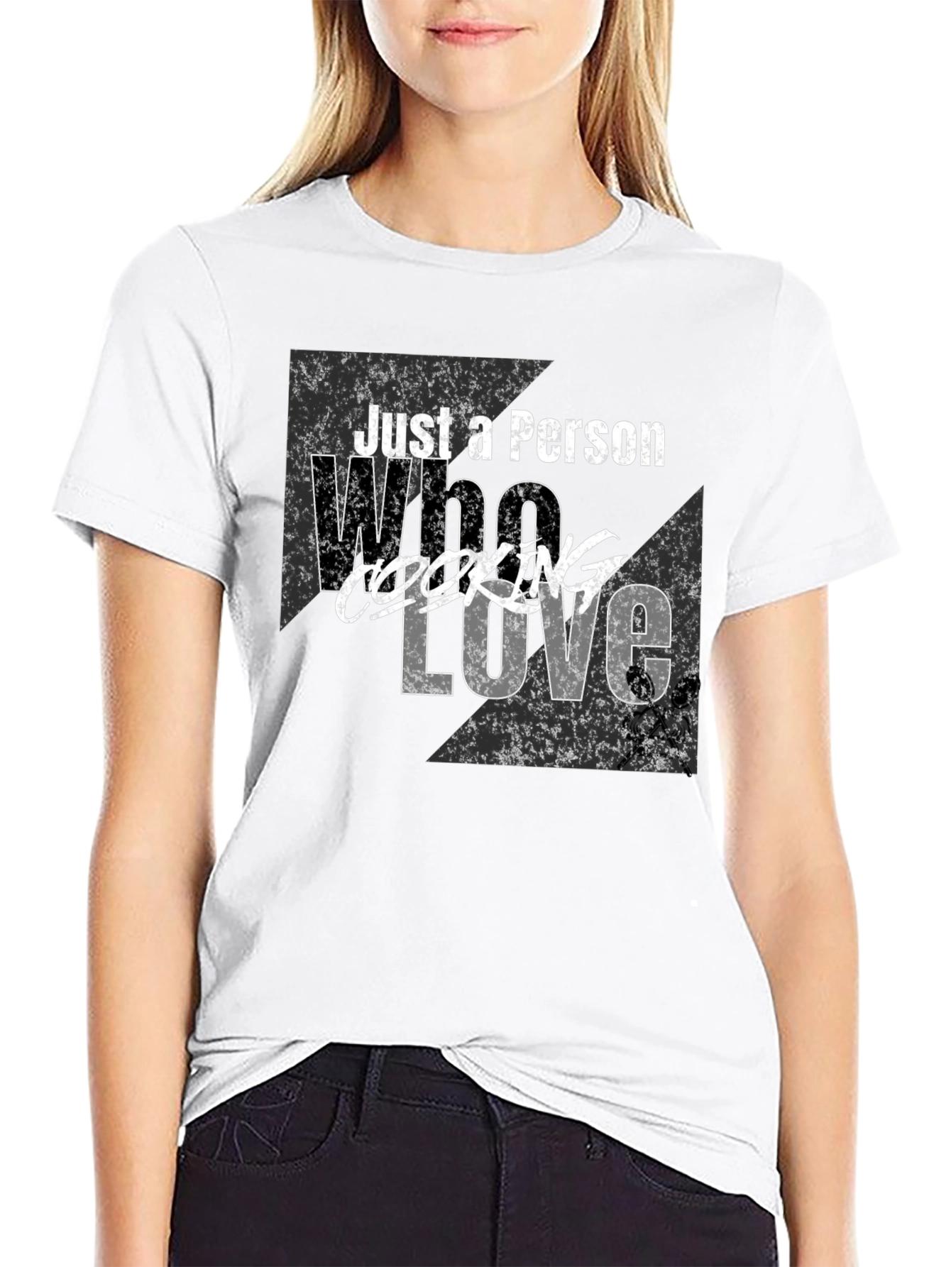 Black Just A Person Who Loves Cooking T-Shirt view 9